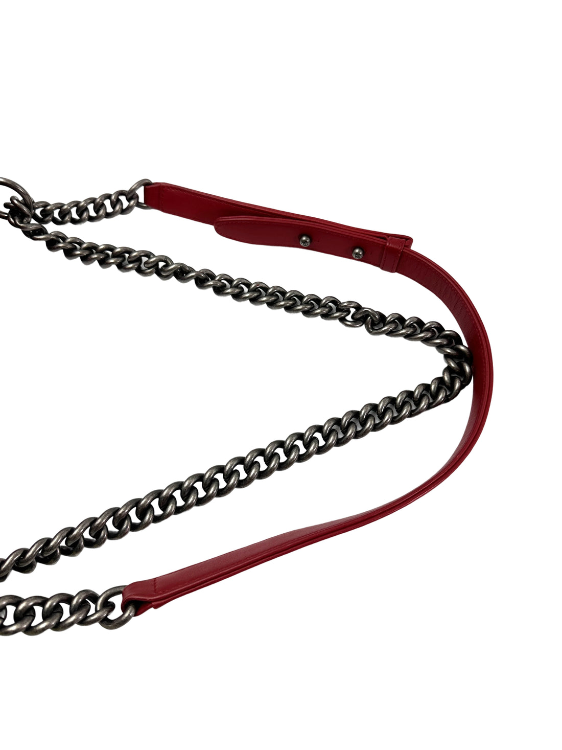 Chanel LeBoy Red Chevron Quilted Leather Medium Size Flap Bag With Silver Buckle(25***15) CC1935