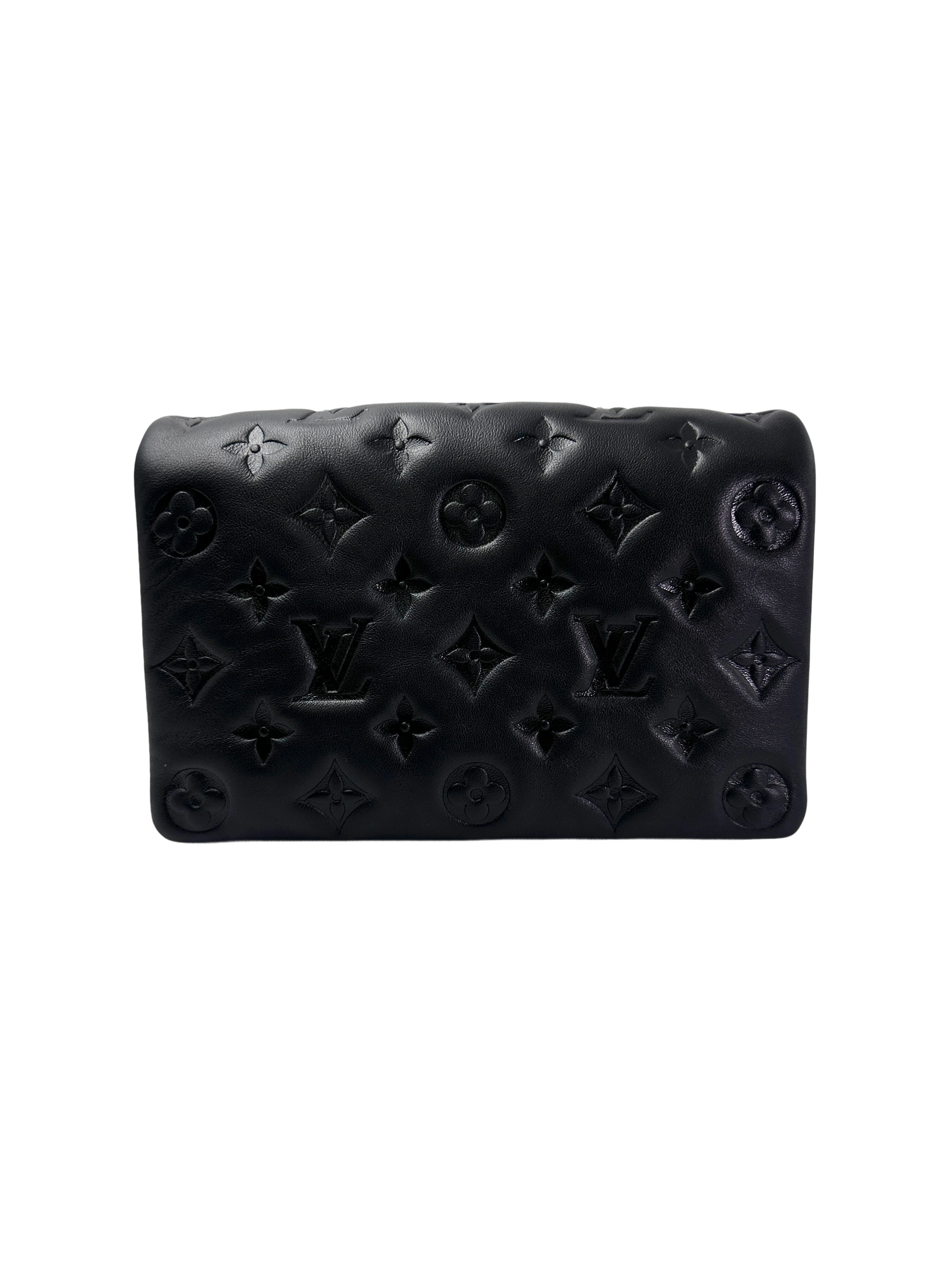 Louis Vuitton Coussin Black Monogram Embossed Leather Shoulder Bag LV2702