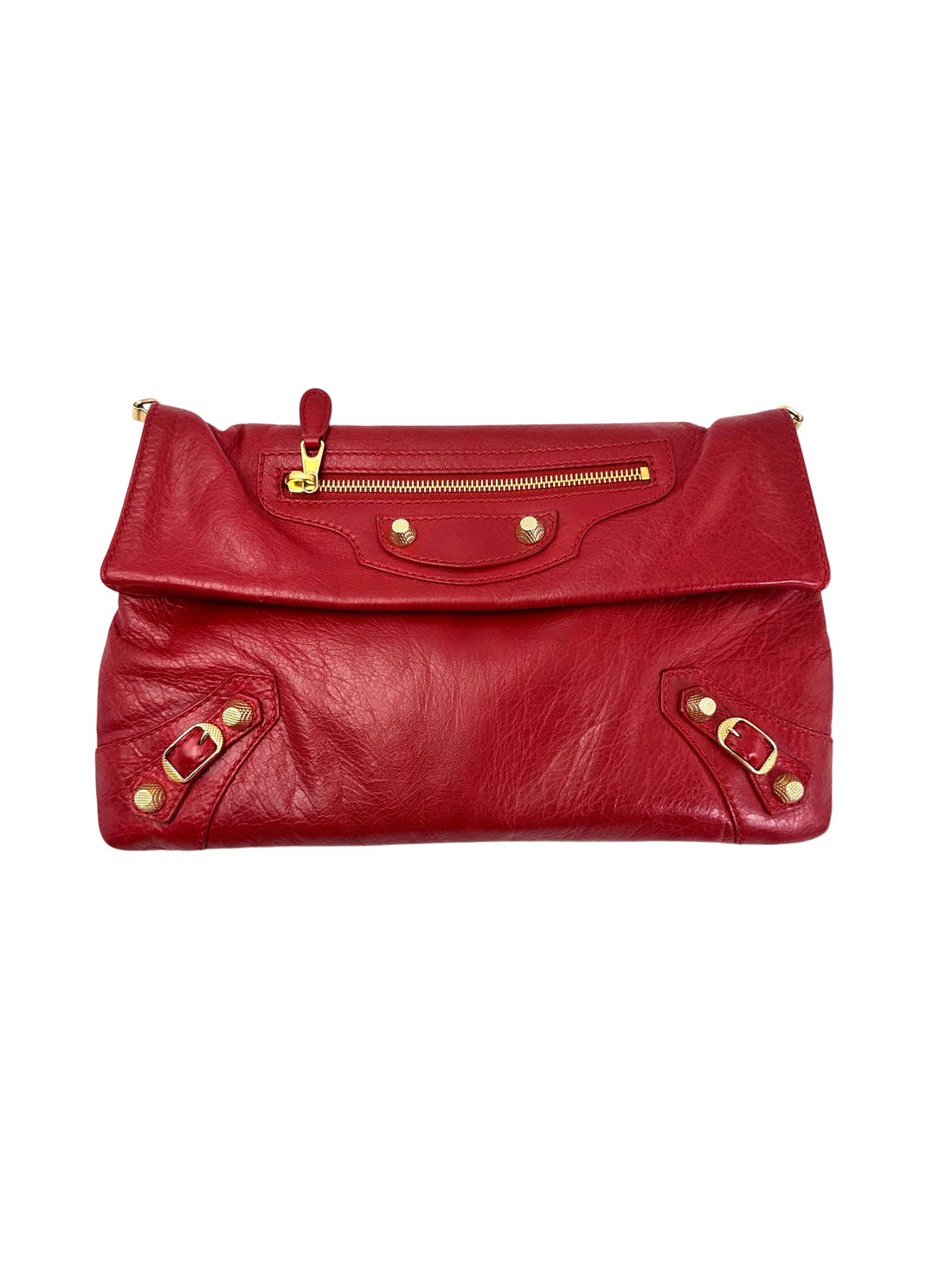 Balenciaga Envelope Red Leather Handle Bag BB71