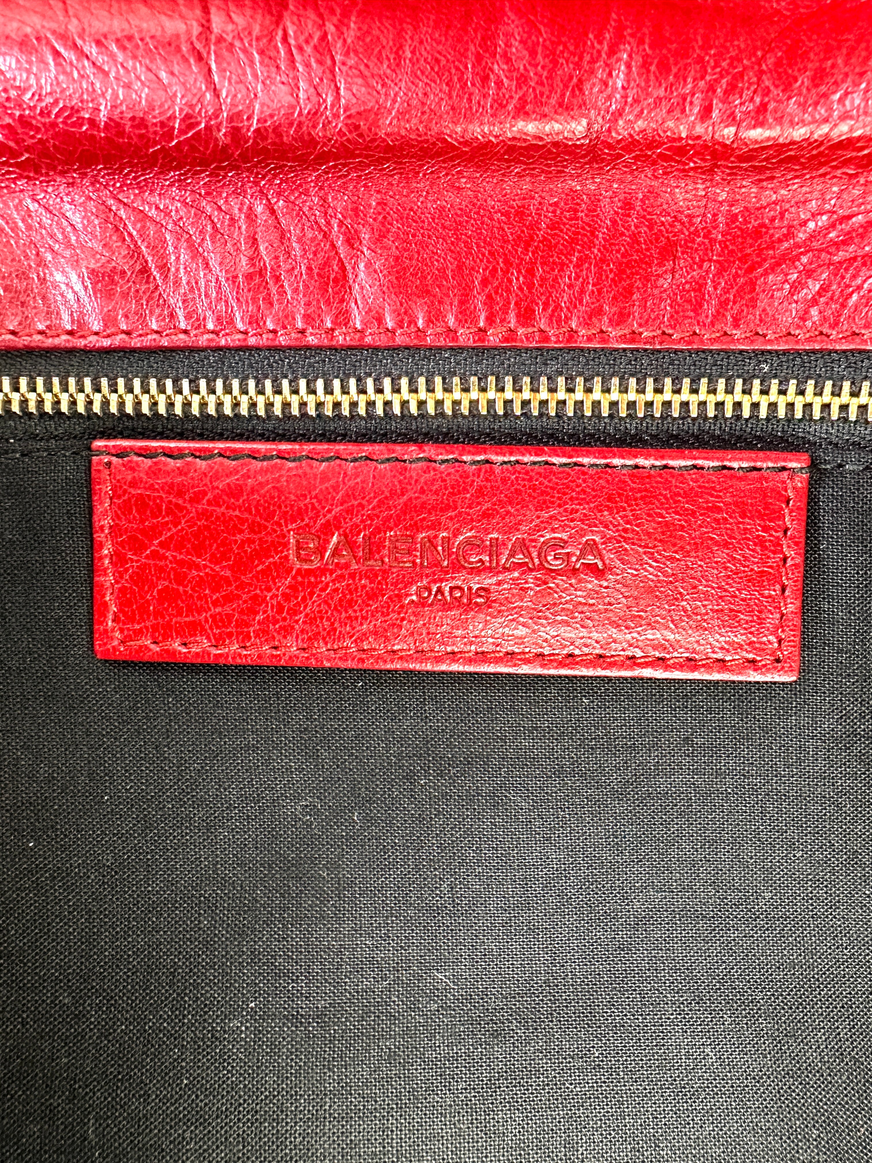 Balenciaga Envelope Red Leather Handle Bag BB71
