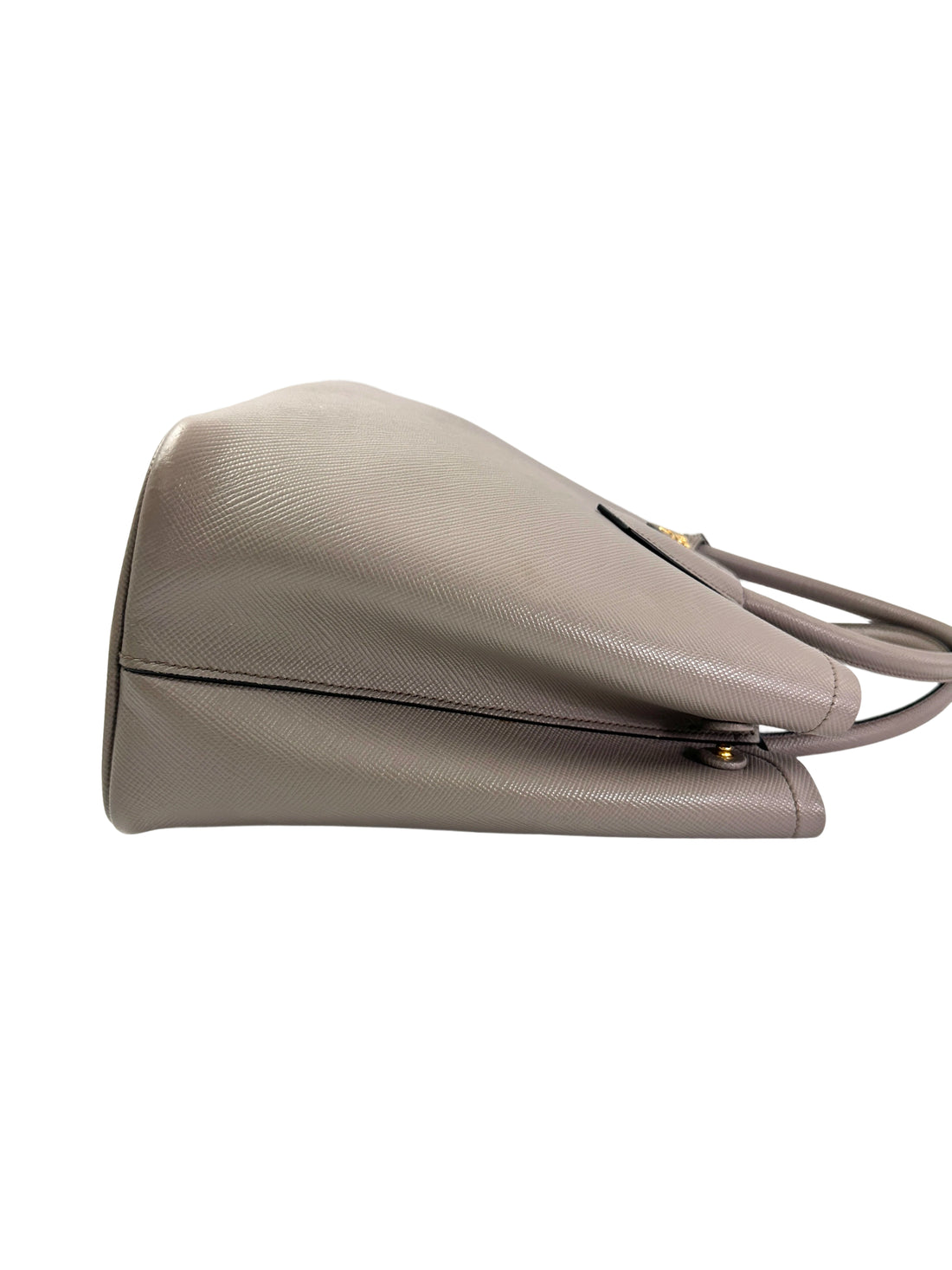 Prada Double Grey Saffiano Cuir Leather Medium Size Handle Bag PR317