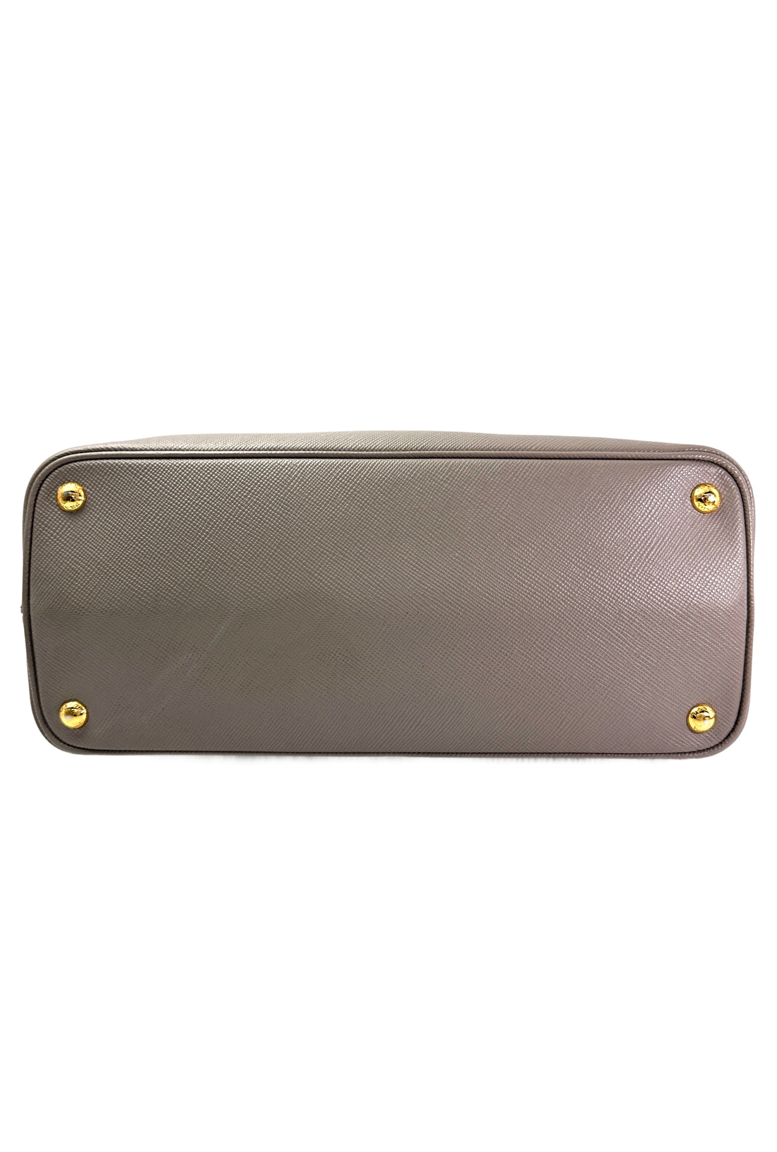 Prada Double Grey Saffiano Cuir Leather Medium Size Handle Bag PR317
