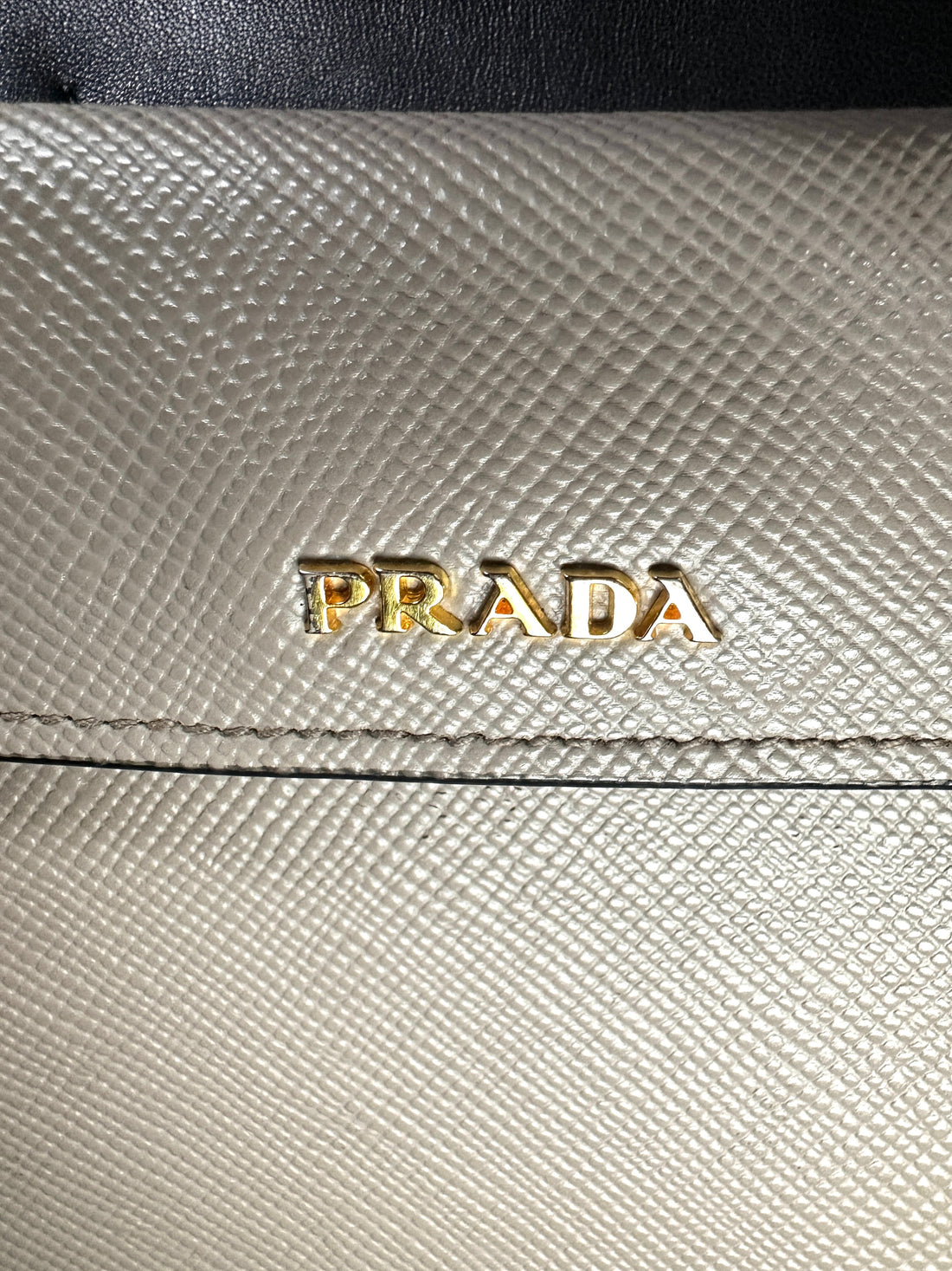Prada Double Grey Saffiano Cuir Leather Medium Size Handle Bag PR317