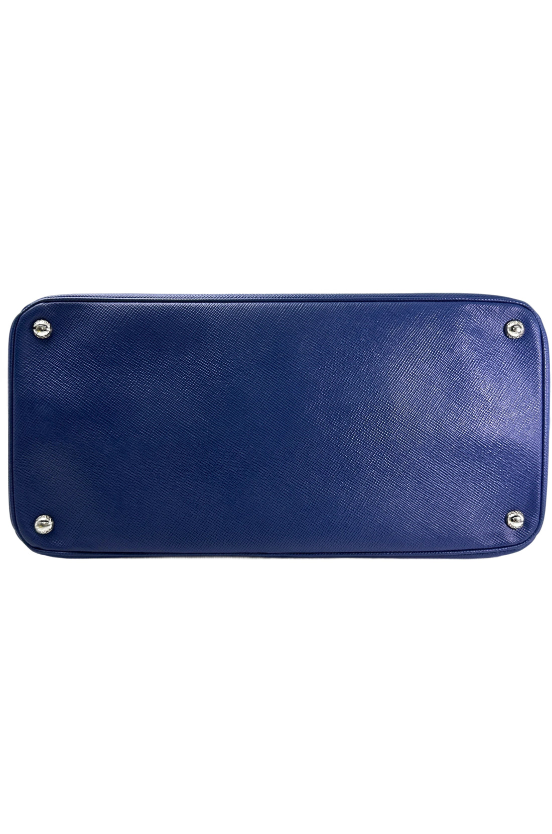 Prada Double Blue Saffiano Cuir Leather Handle Bag PR318-1