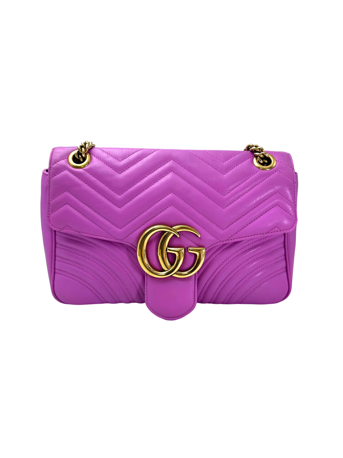 Gucci GG Marmont Pink Matelasse Leather Shoulder Bag GG962