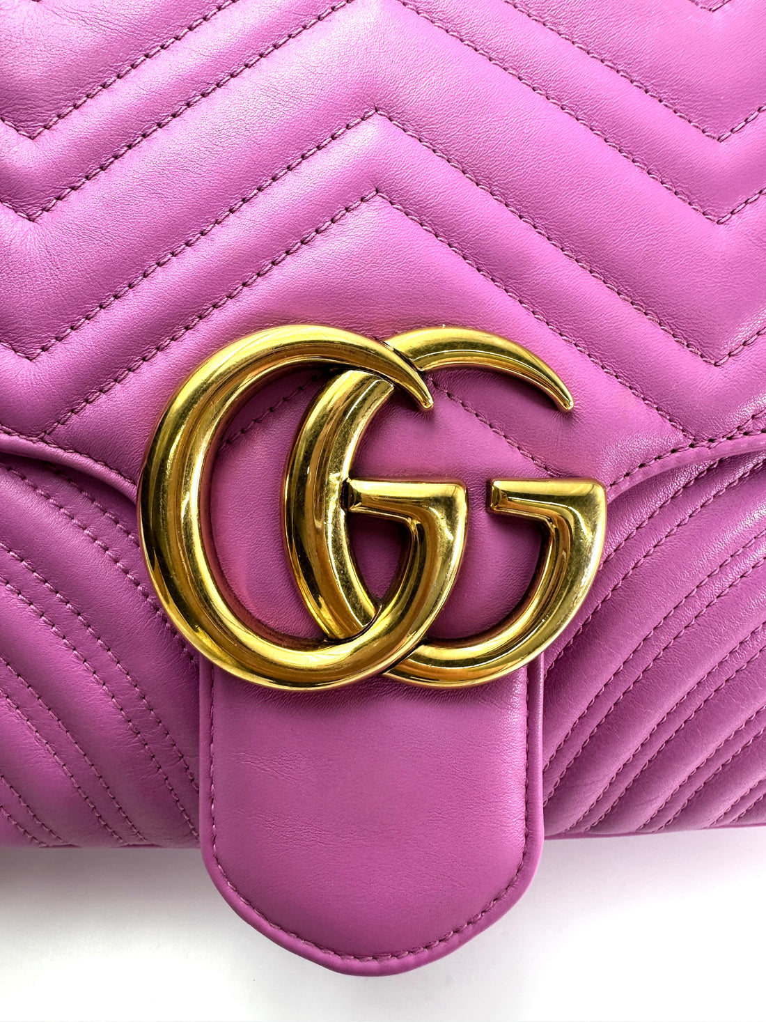 Gucci GG Marmont Pink Matelasse Leather Shoulder Bag GG962