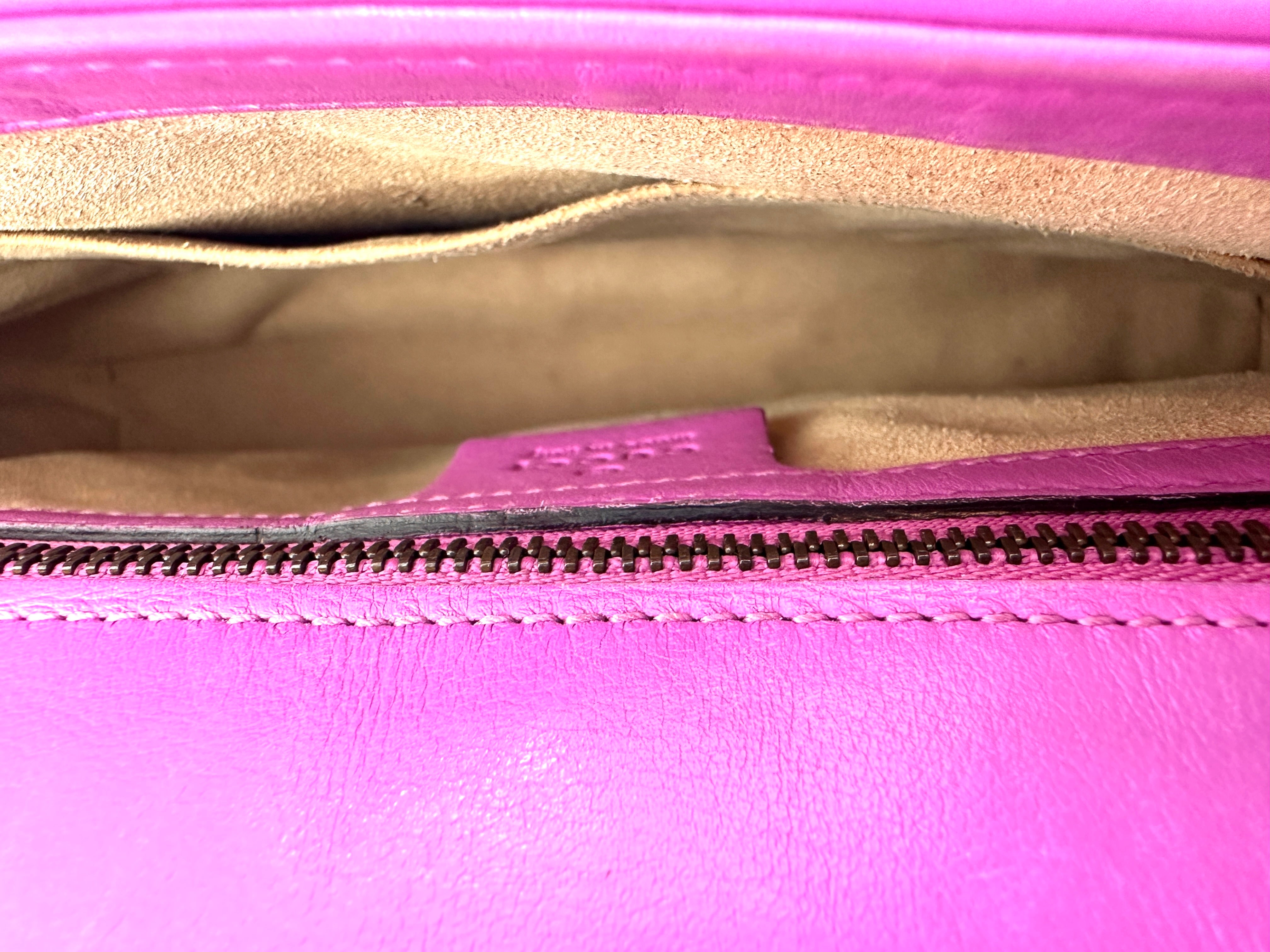 Gucci GG Marmont Pink Matelasse Leather Shoulder Bag GG962