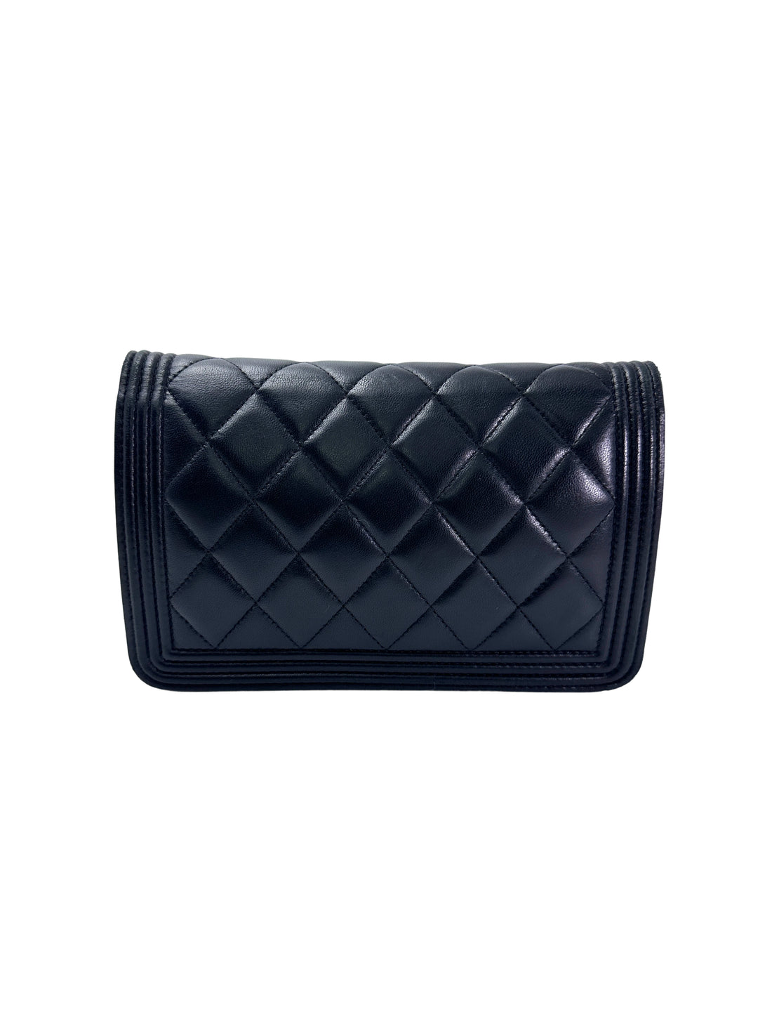 Chanel LeBoy Black Quilted Lambskin Wallet On Chain(29***21) CC1938