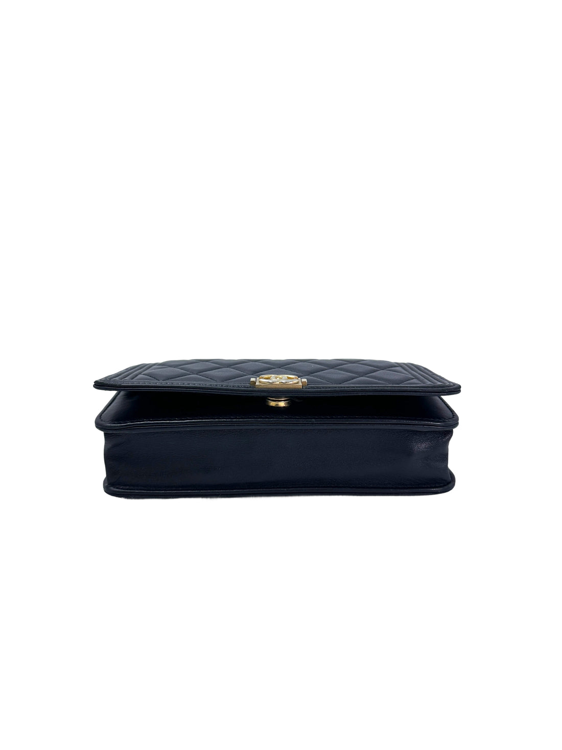 Chanel LeBoy Black Quilted Lambskin Wallet On Chain(29***21) CC1938