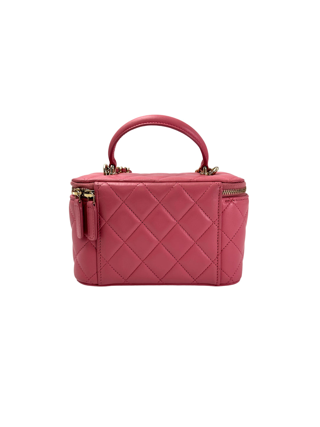 Chanel Pink Quilted Leather Top Handle Vanity Case(KC***0G) CC1940
