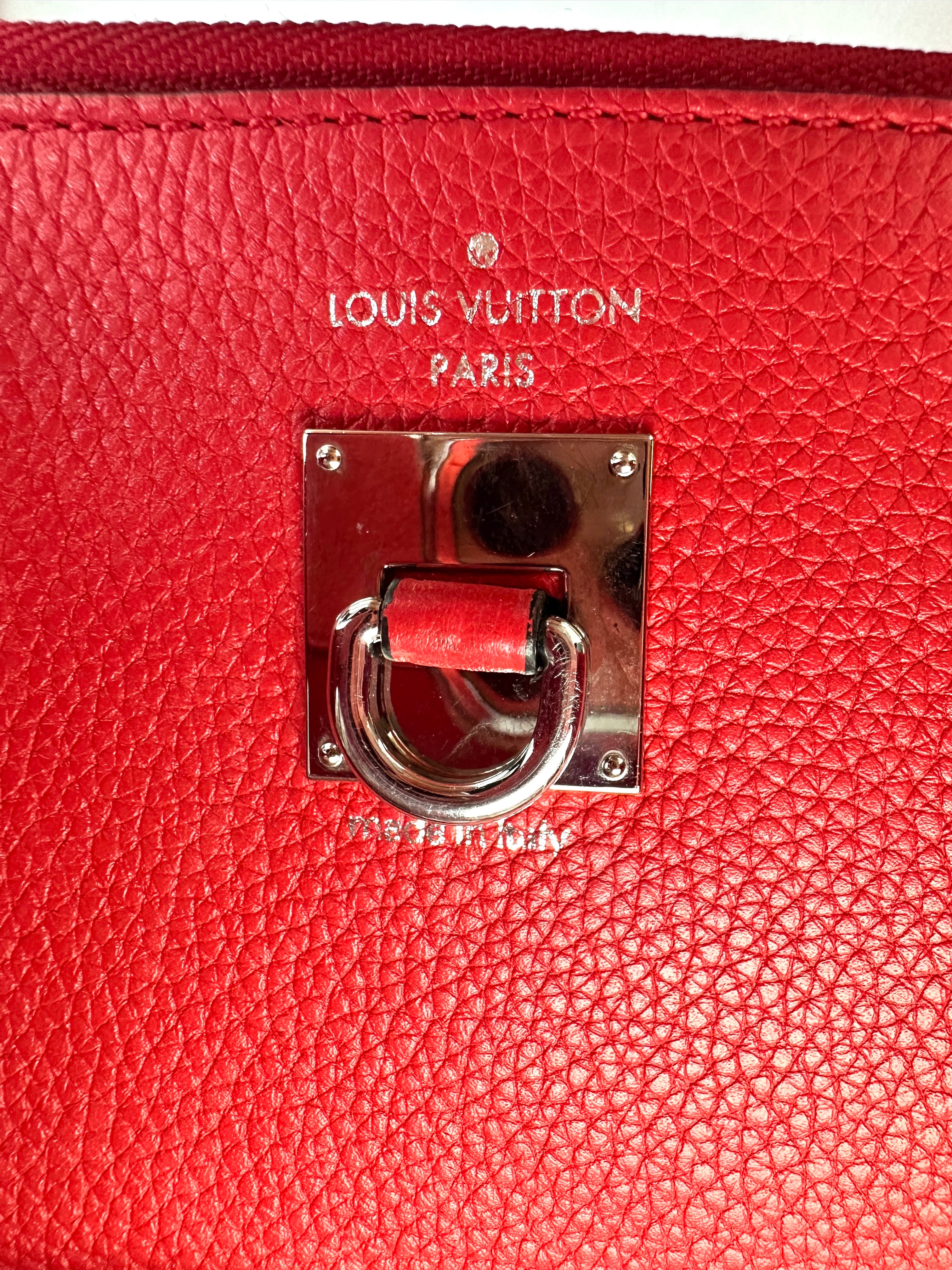 Louis Vuitton City Steamer Red Grained Leather Handle Bag LV2706