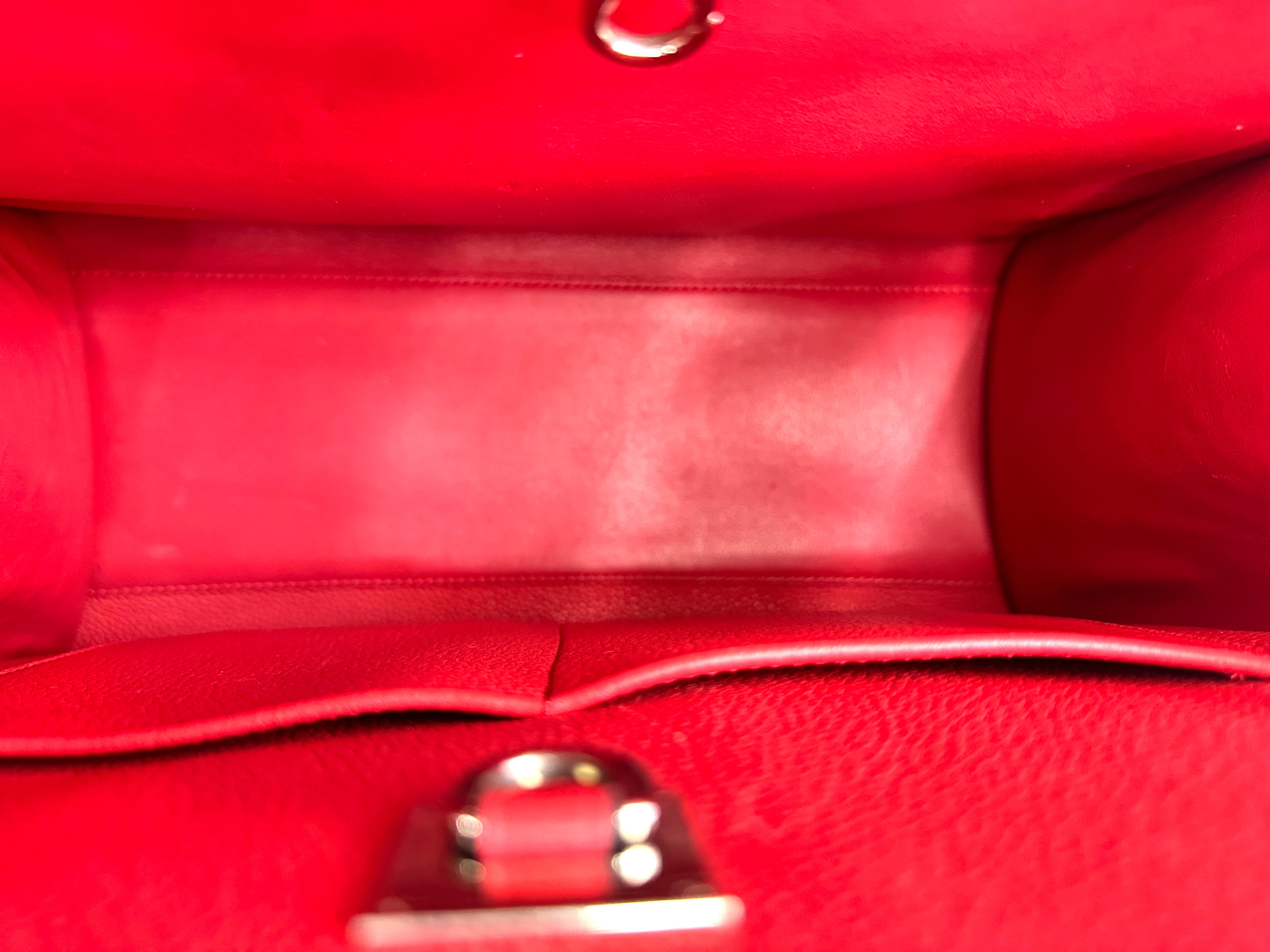 Louis Vuitton City Steamer Red Grained Leather Handle Bag LV2706