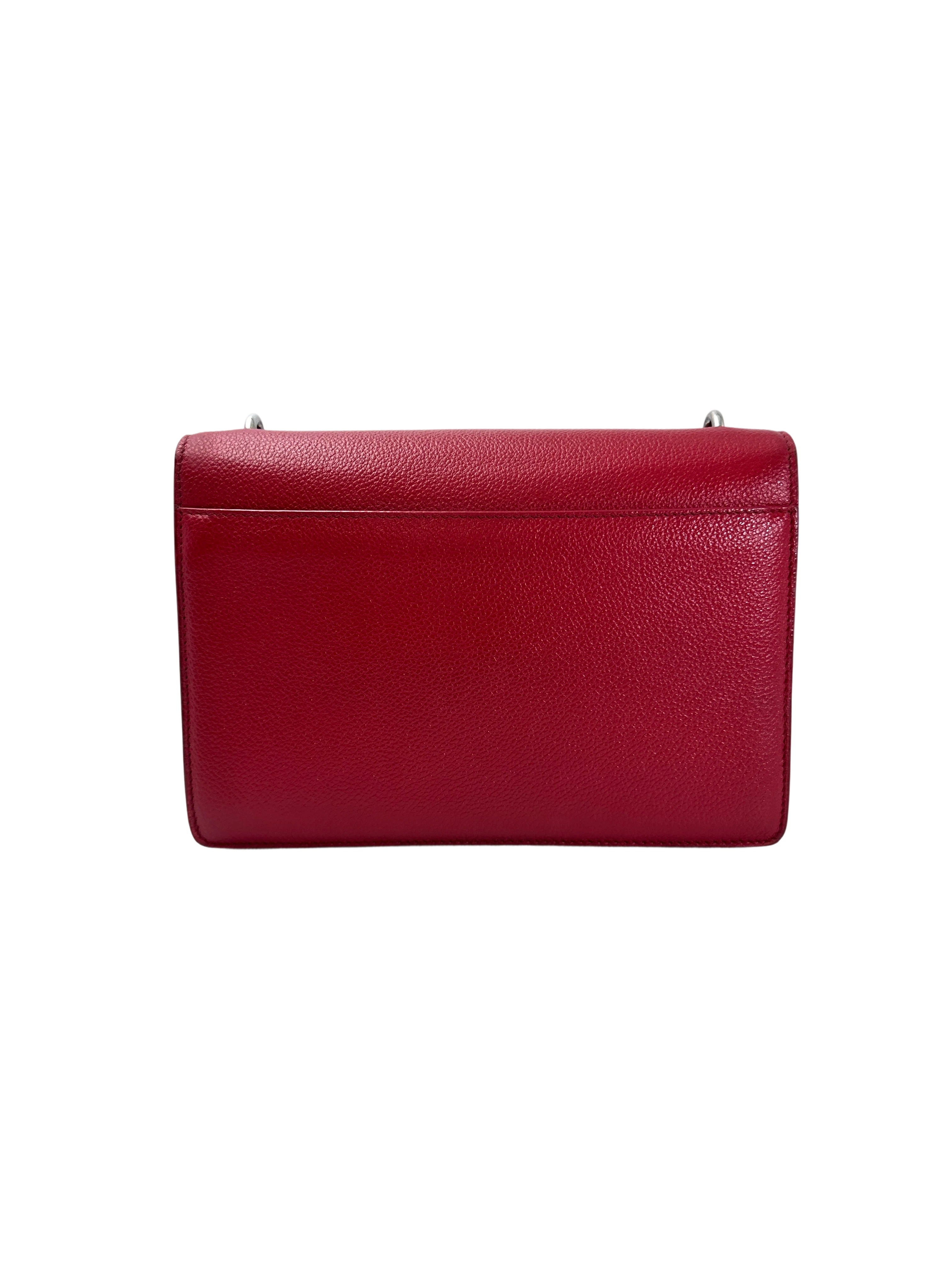 Saint Laurent Sunset Red Leather Shoulder Bag SL232