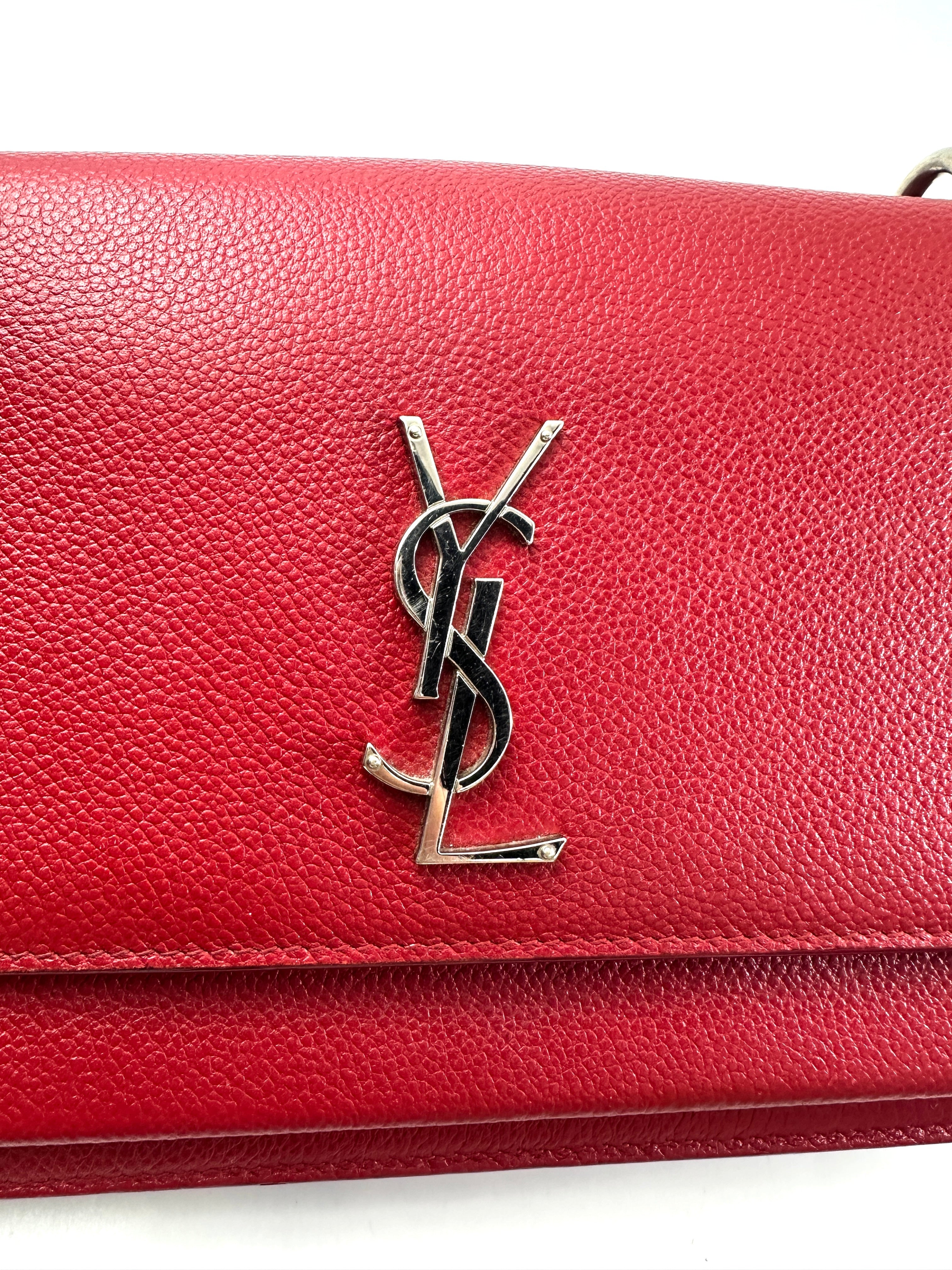 Saint Laurent Sunset Red Leather Shoulder Bag SL232
