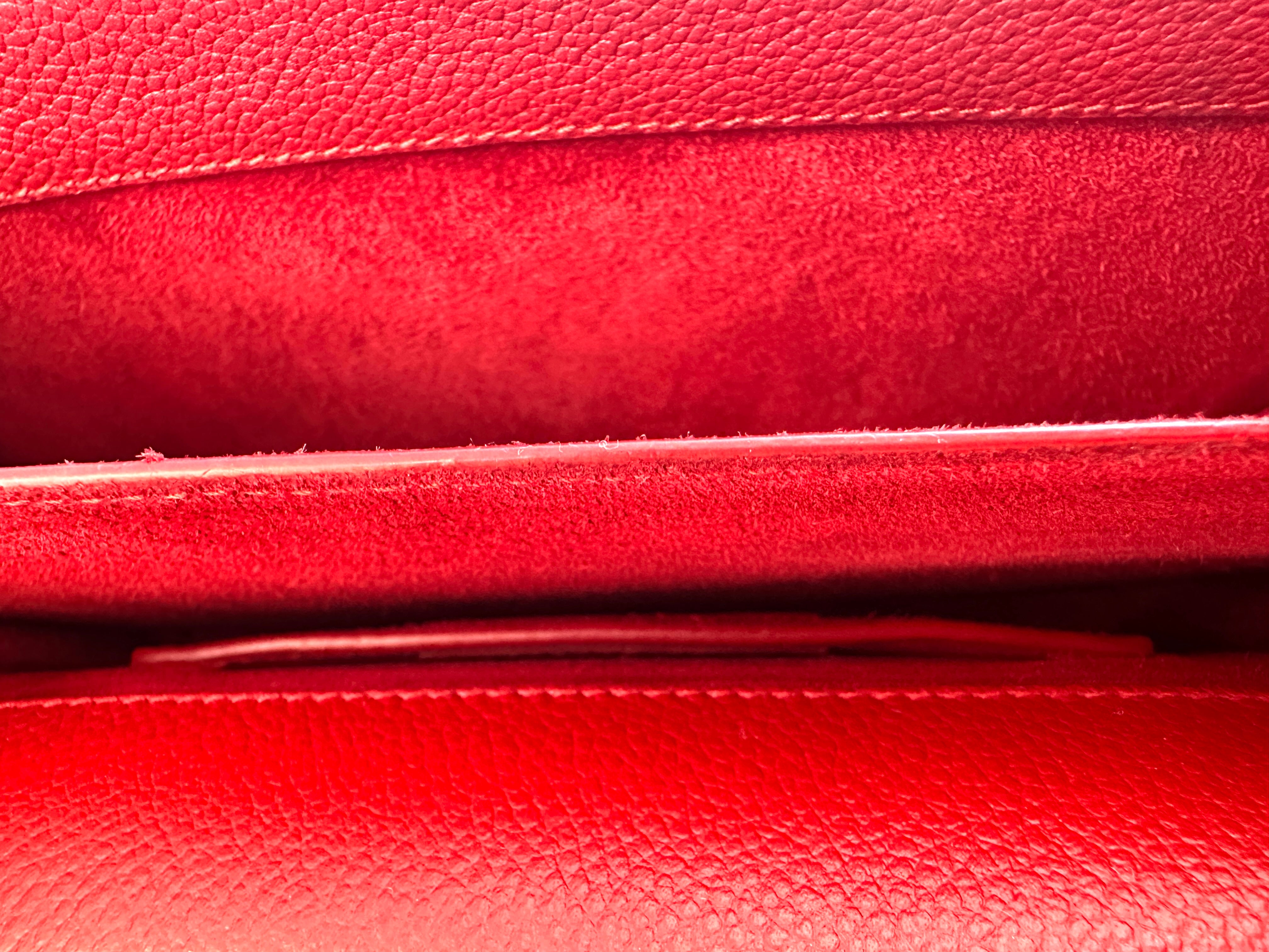 Saint Laurent Sunset Red Leather Shoulder Bag SL232