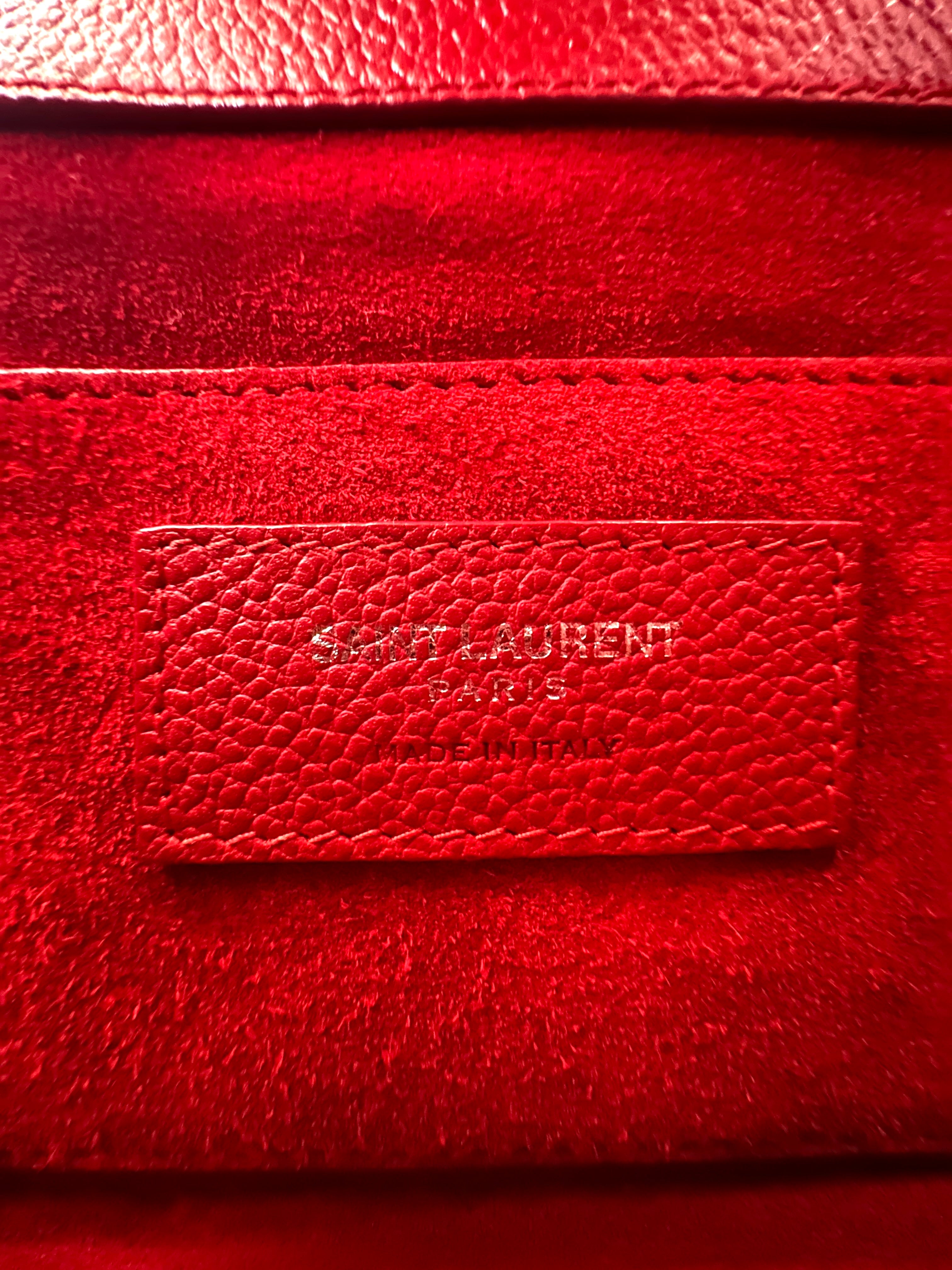 Saint Laurent Sunset Red Leather Shoulder Bag SL232