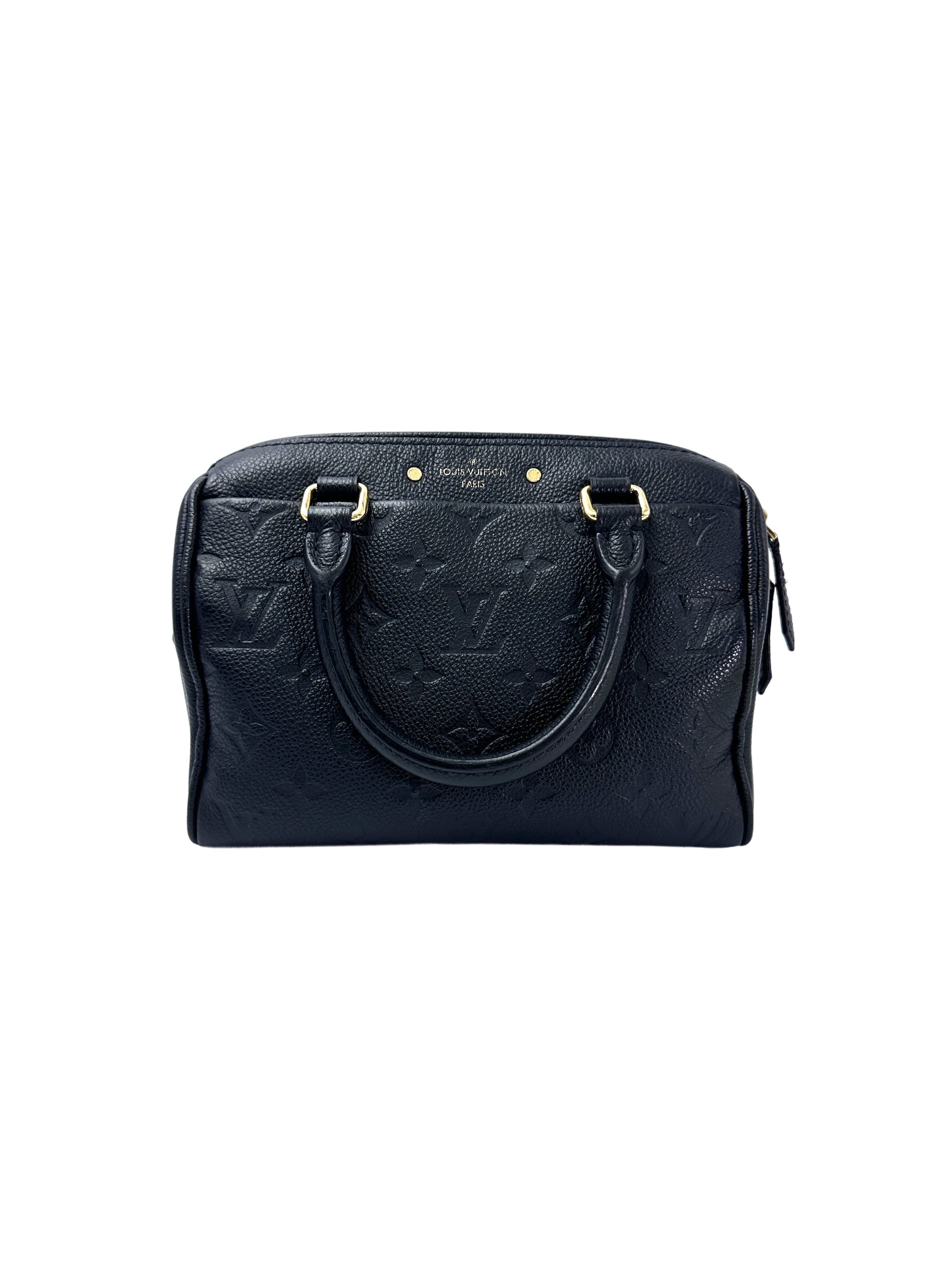 Louis Vuitton Speedy20 Black Monogram Empreinte Leather Handle Bag LV2704