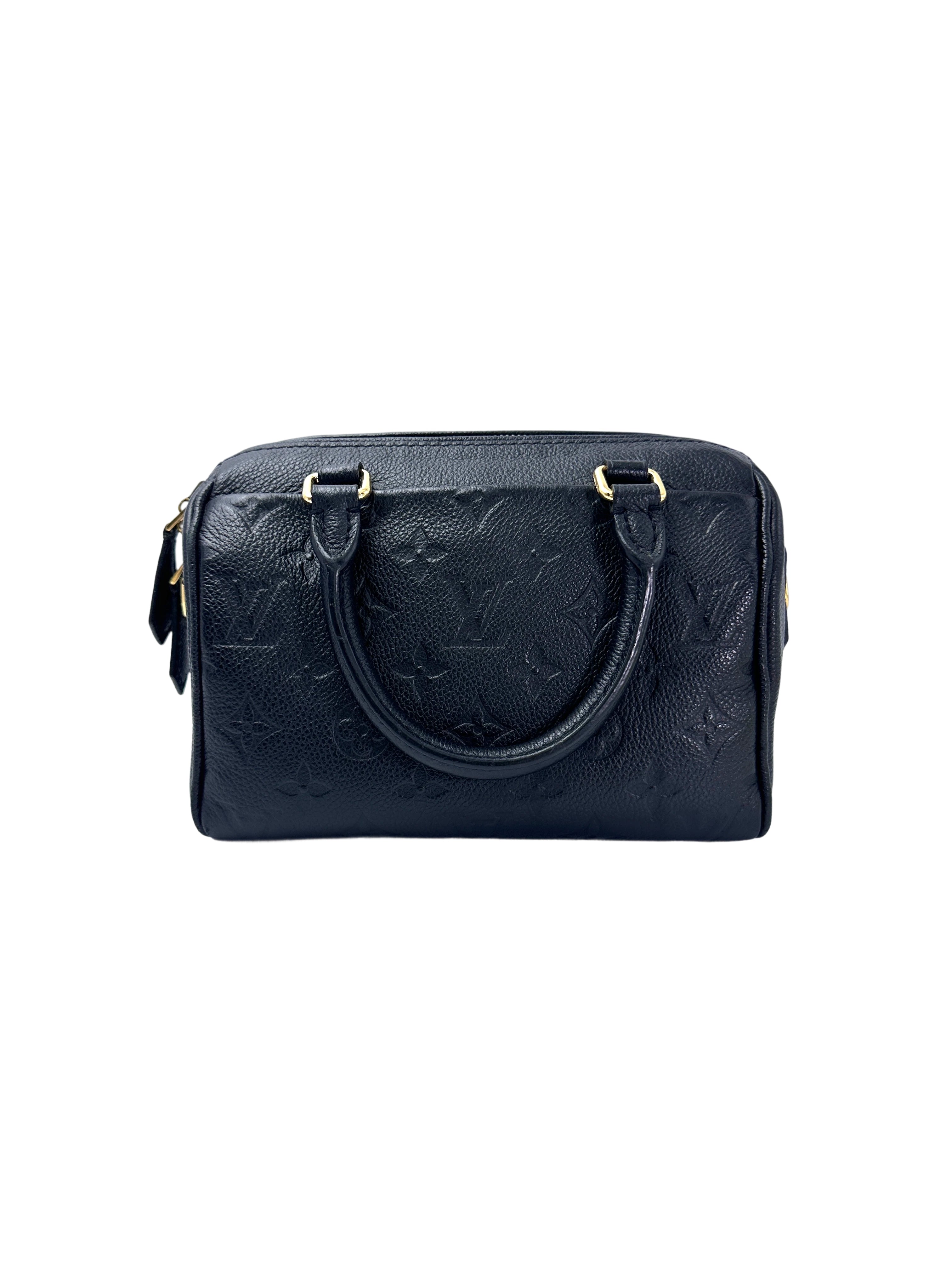 Louis Vuitton Speedy20 Black Monogram Empreinte Leather Handle Bag LV2704