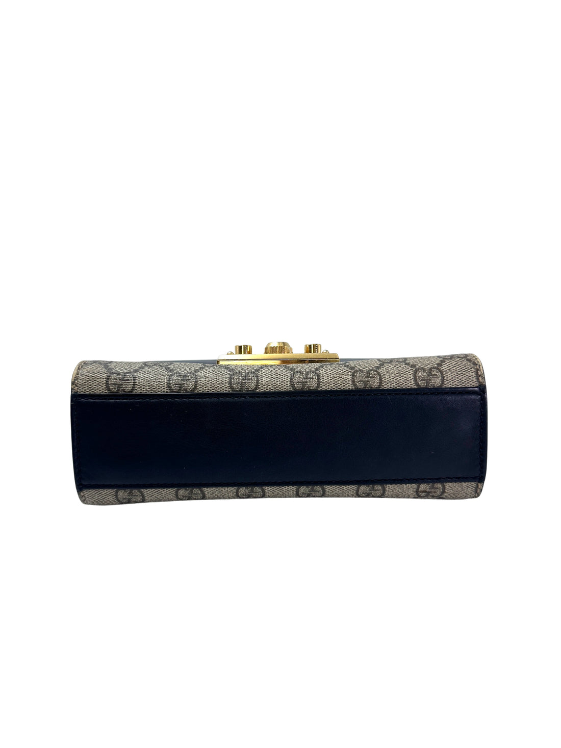 Gucci Padlock GG Canvas & Black Leather Shoulder Bag GG961