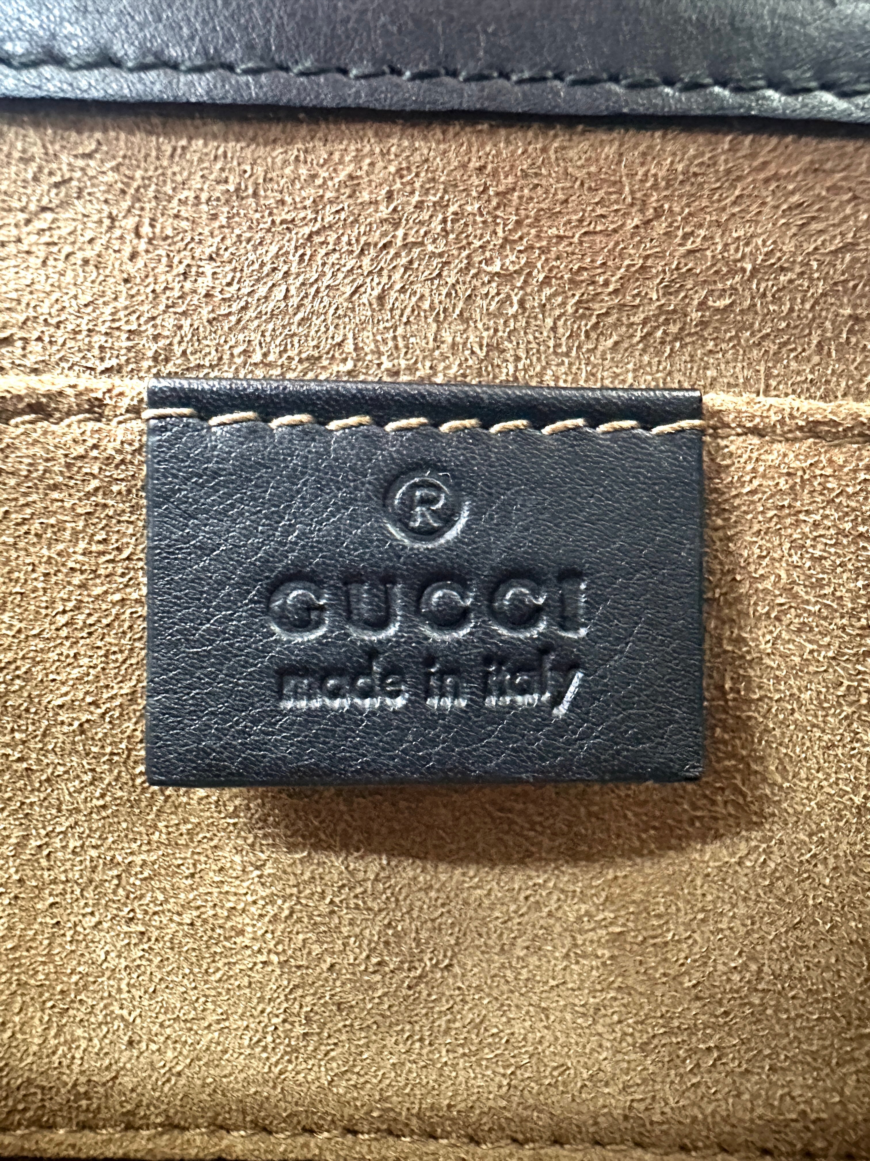 Gucci Padlock GG Canvas & Black Leather Shoulder Bag GG961