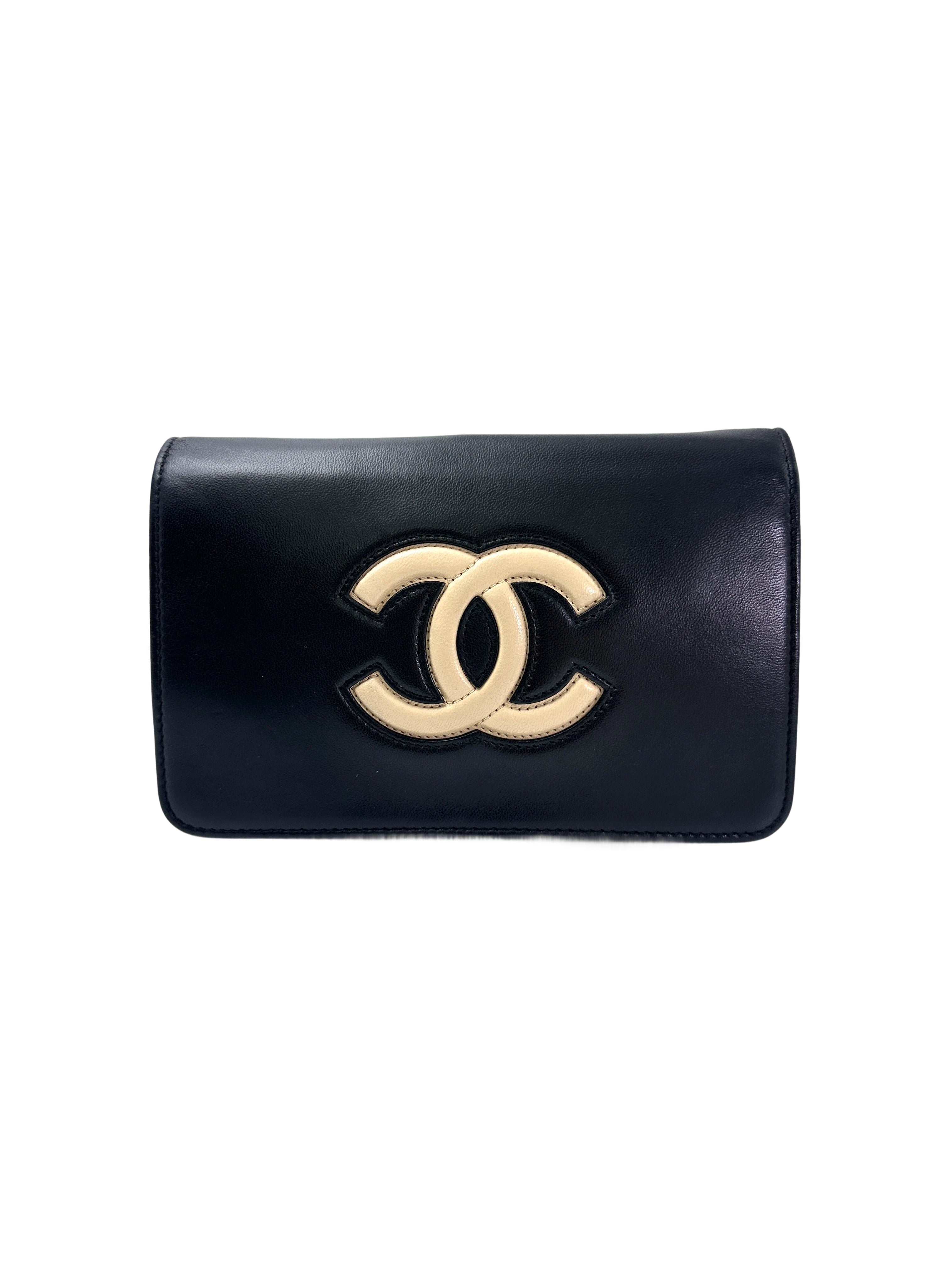 Chanel Black Leather CoCo Mark Wallet On Chain(22***96) CC1942