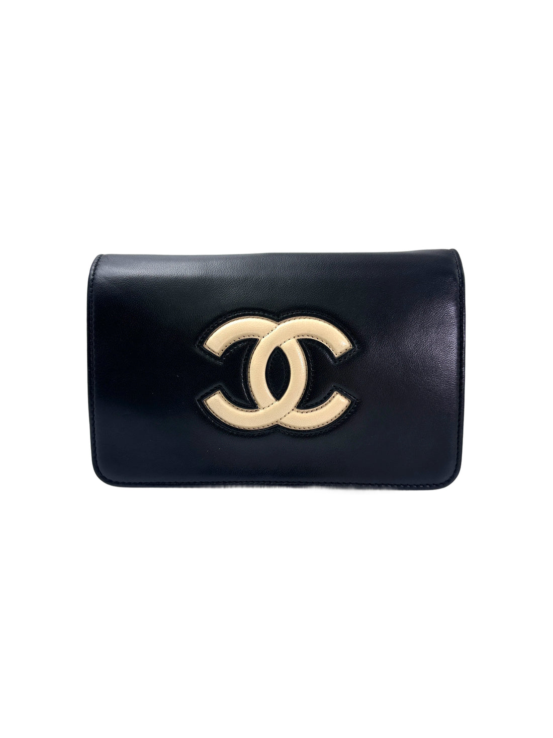 Chanel Black Leather CoCo Mark Wallet On Chain(22***96) CC1942