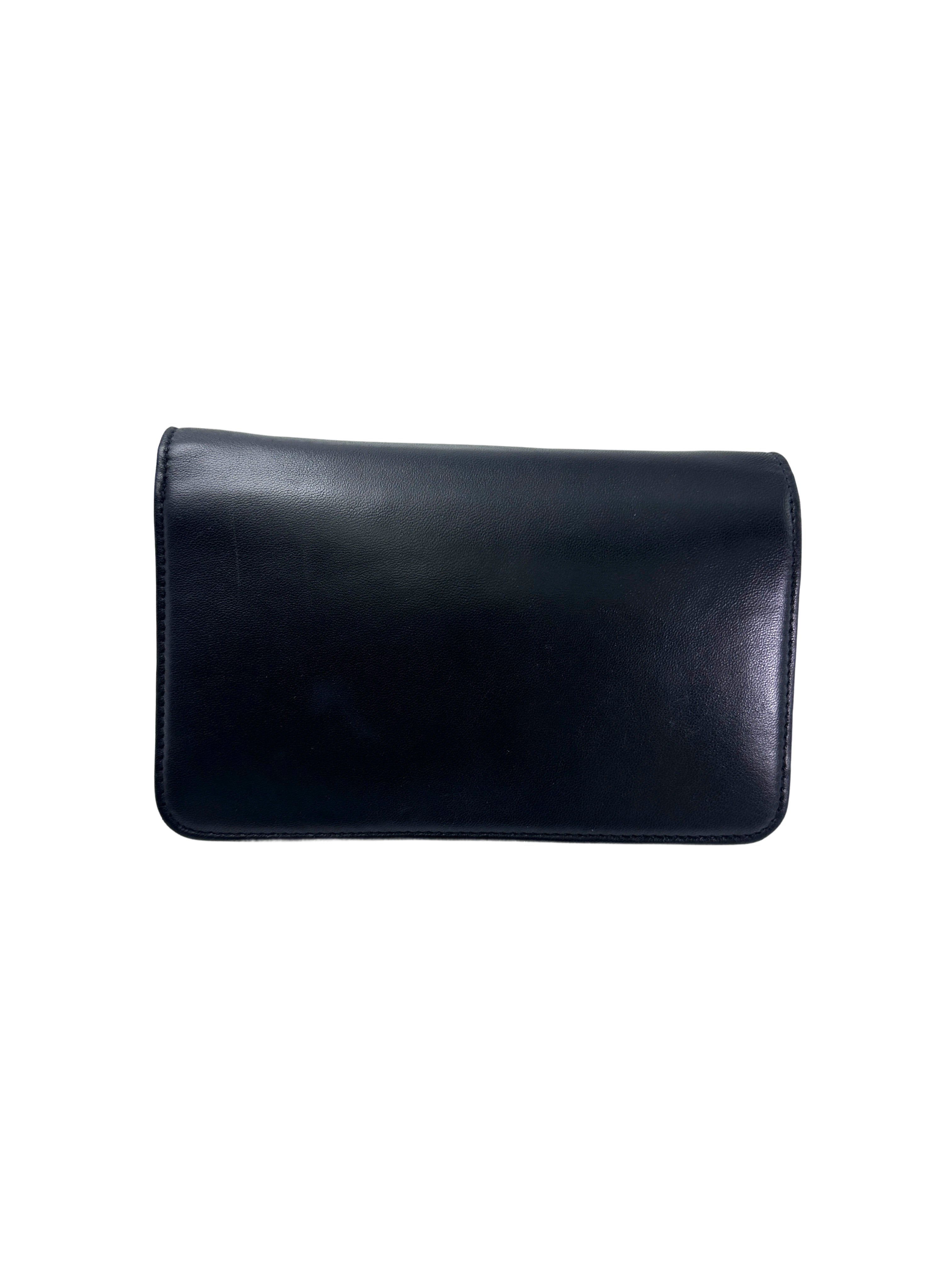 Chanel Black Leather CoCo Mark Wallet On Chain(22***96) CC1942