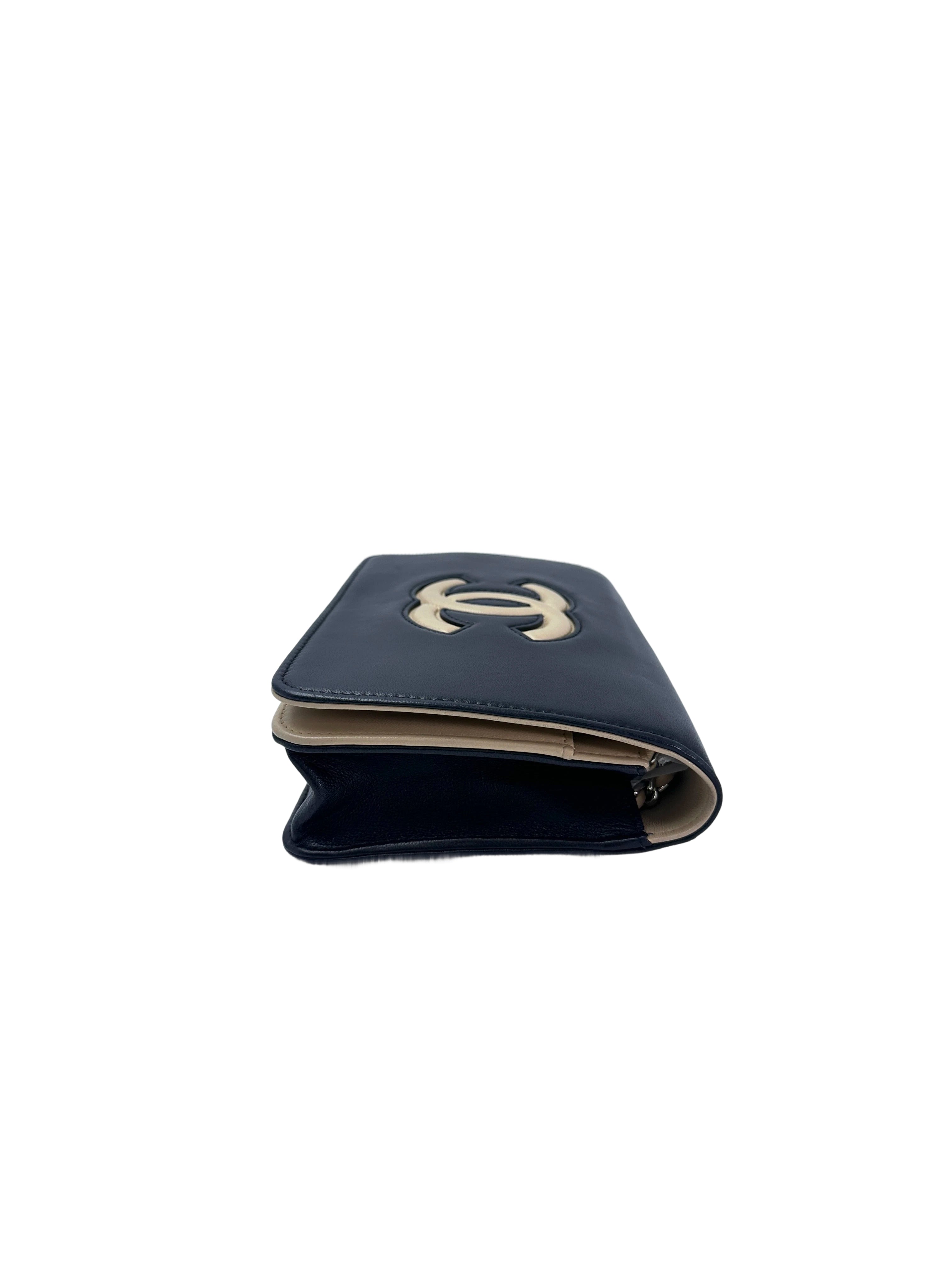 Chanel Black Leather CoCo Mark Wallet On Chain(22***96) CC1942