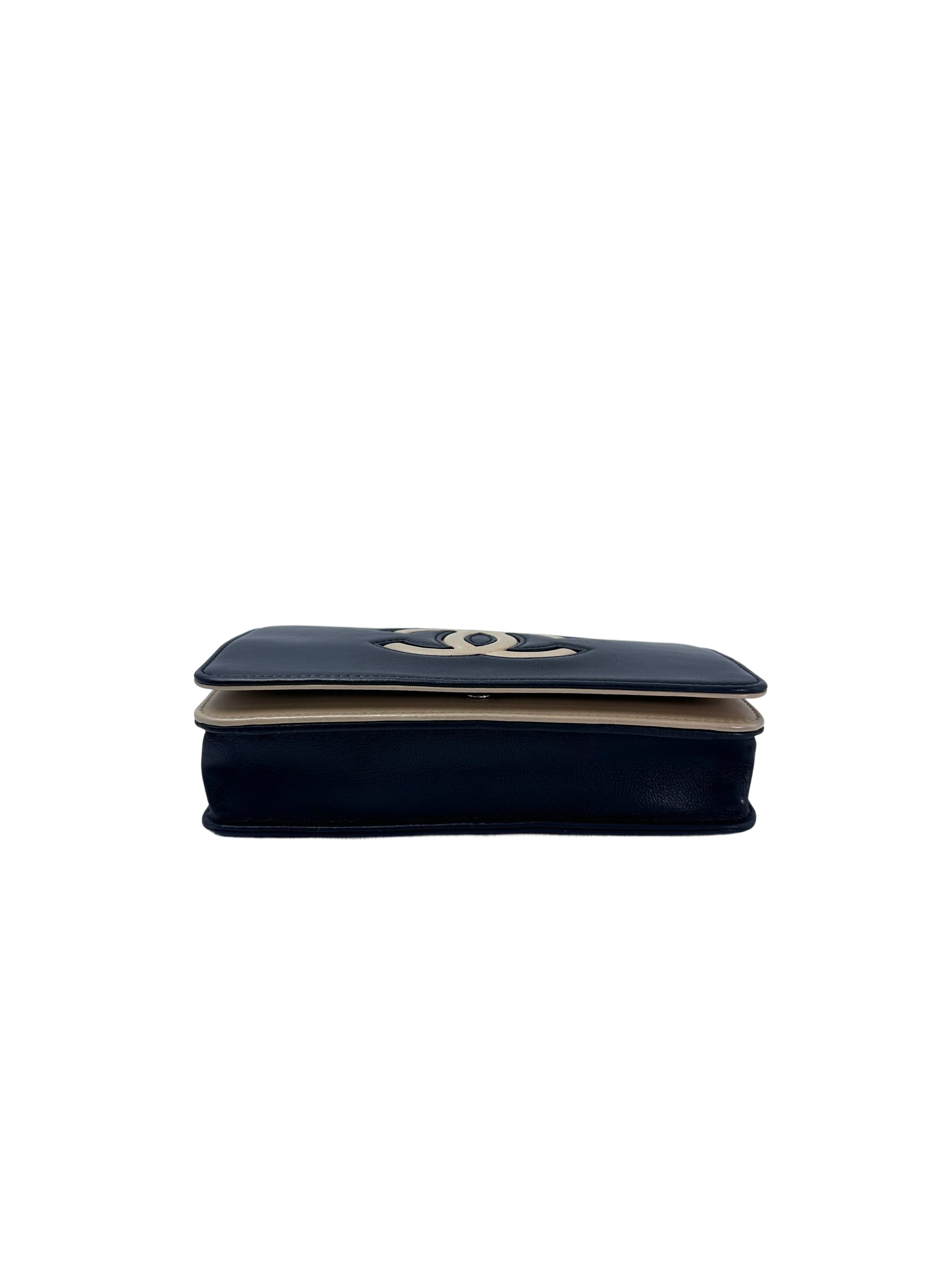 Chanel Black Leather CoCo Mark Wallet On Chain(22***96) CC1942