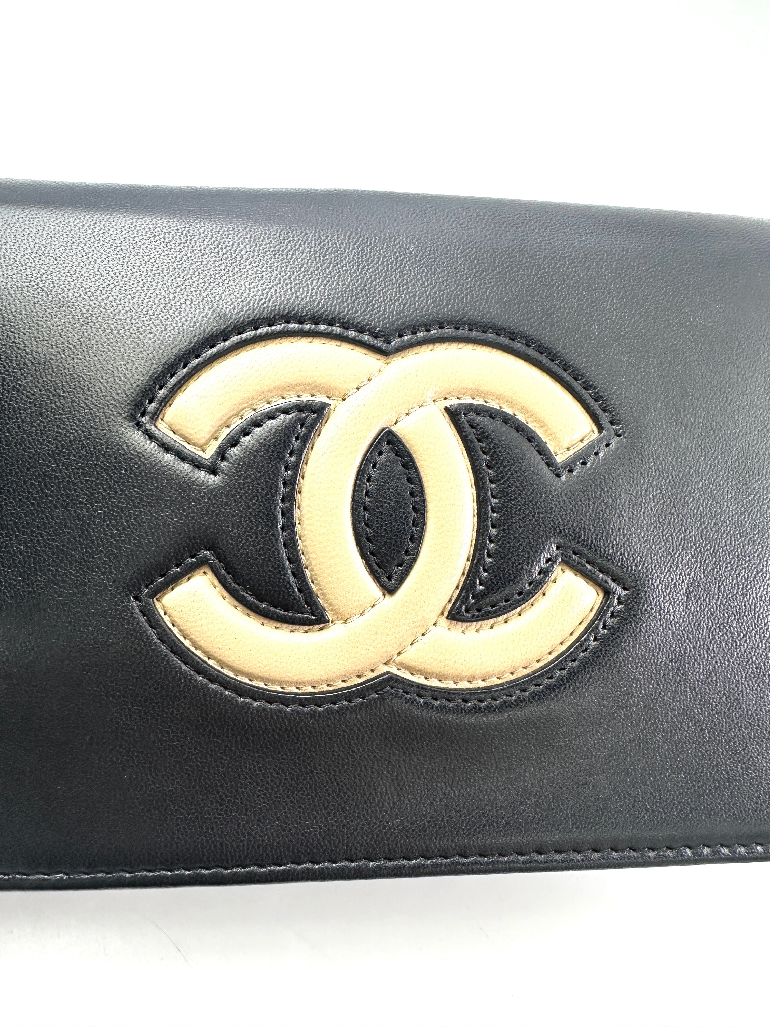 Chanel Black Leather CoCo Mark Wallet On Chain(22***96) CC1942