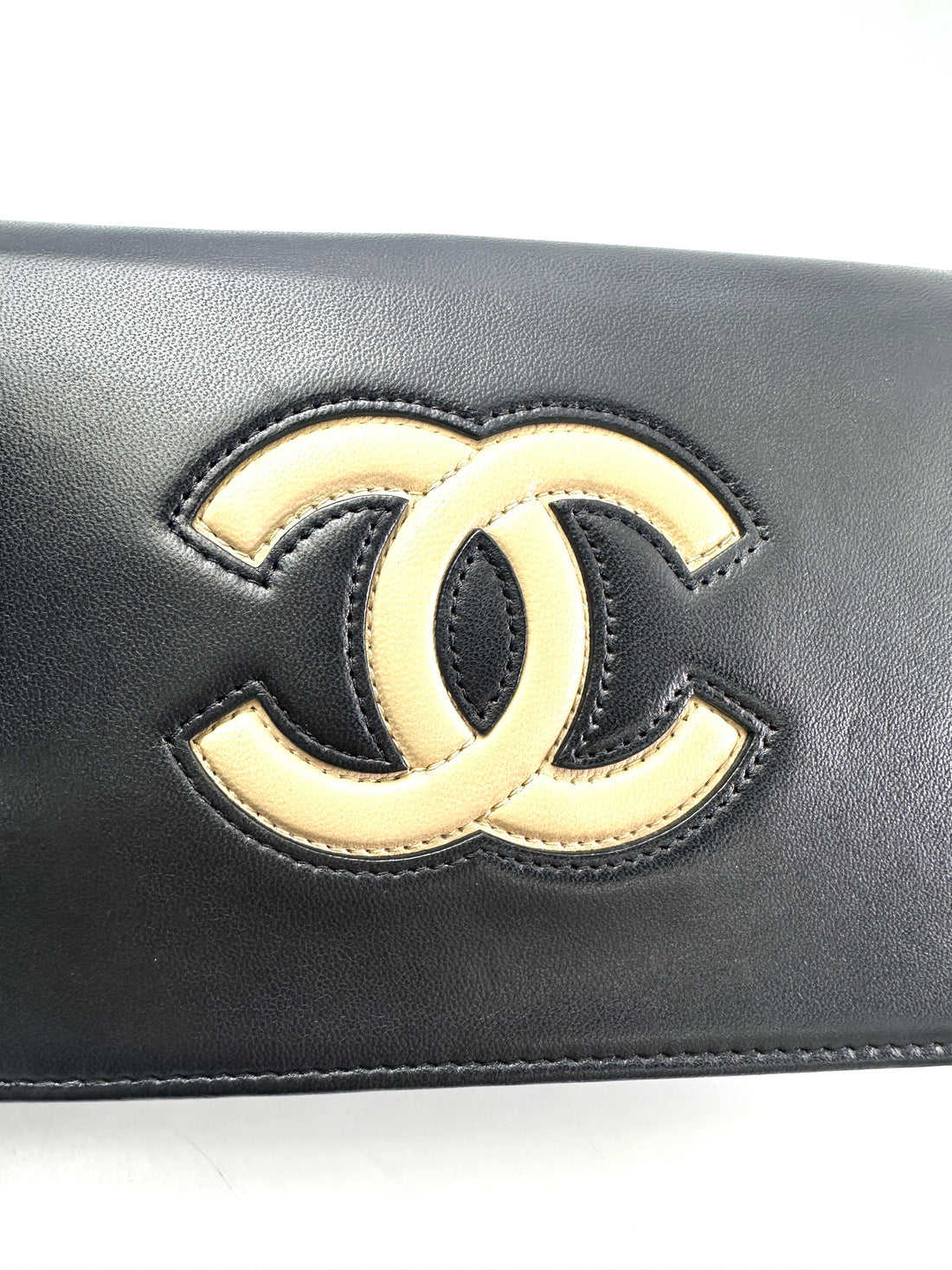 Chanel Black Leather CoCo Mark Wallet On Chain(22***96) CC1942