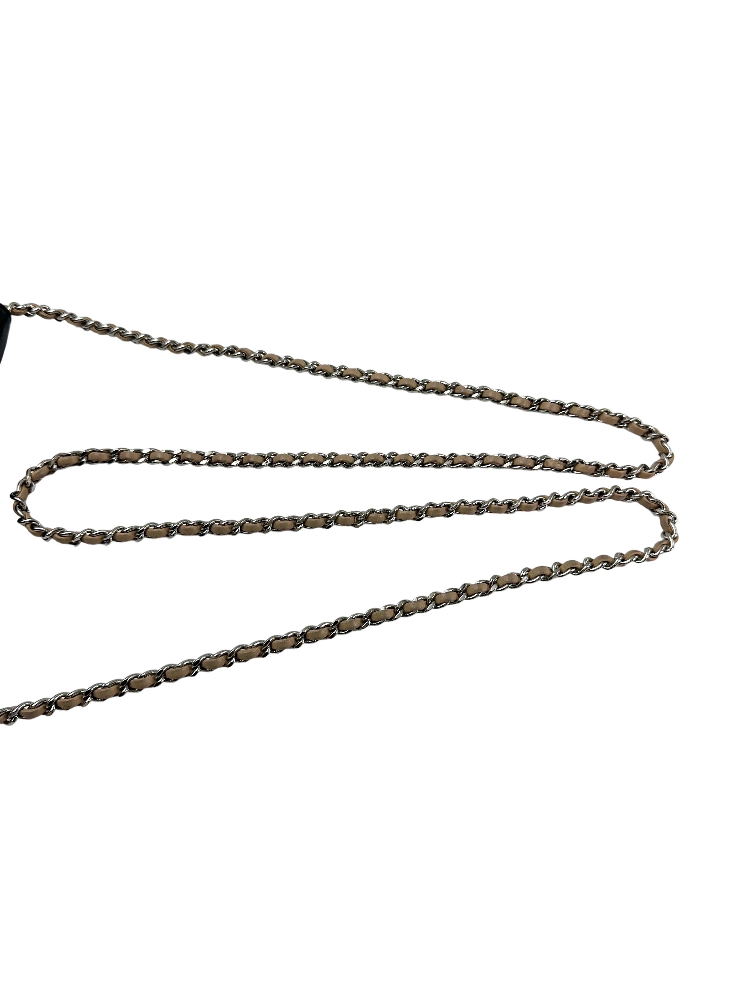 Chanel Black Leather CoCo Mark Wallet On Chain(22***96) CC1942