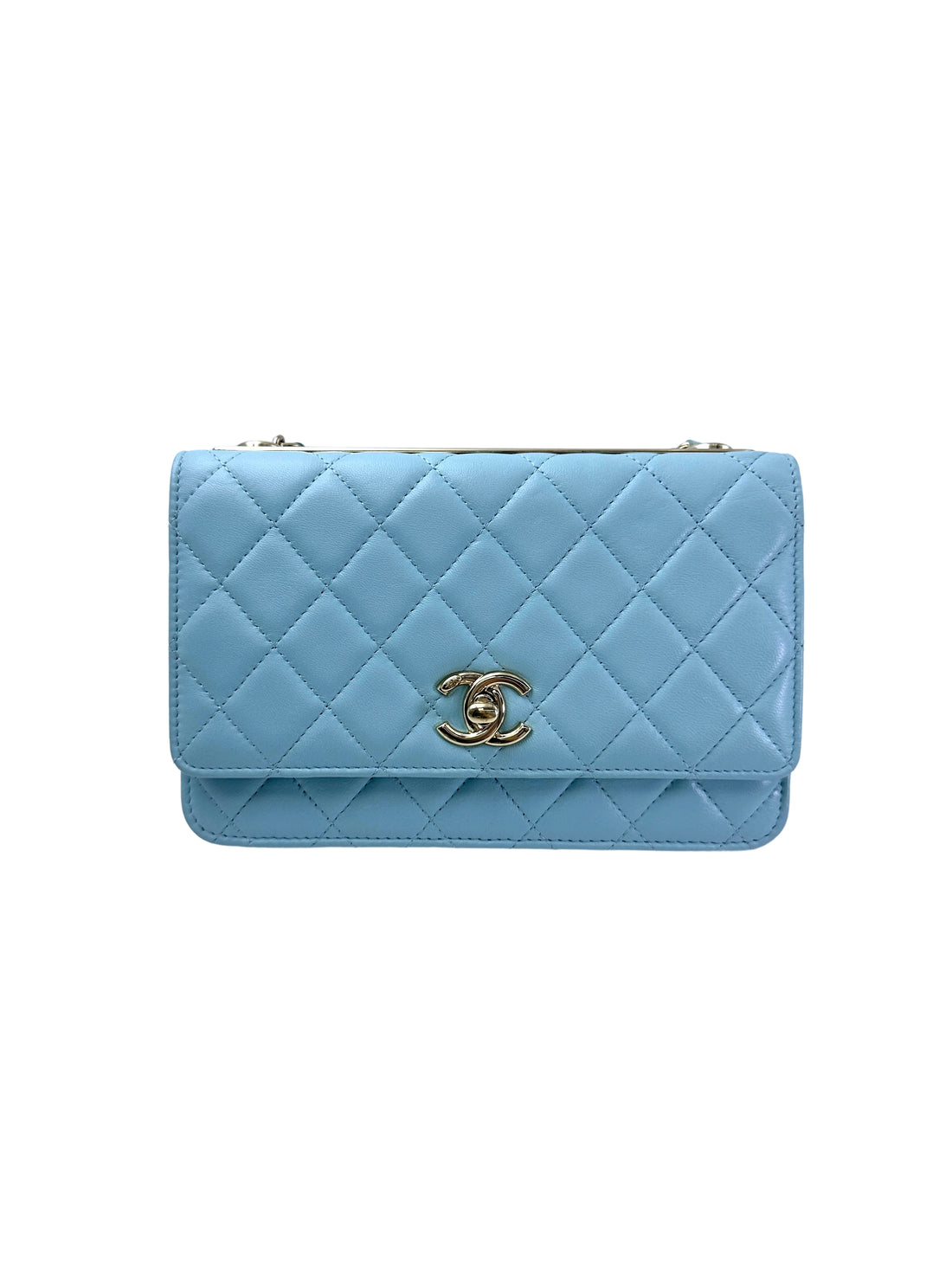 Chanel Trendy CC Blue Quilted Leather Wallet On Chain(29***10) CC1941