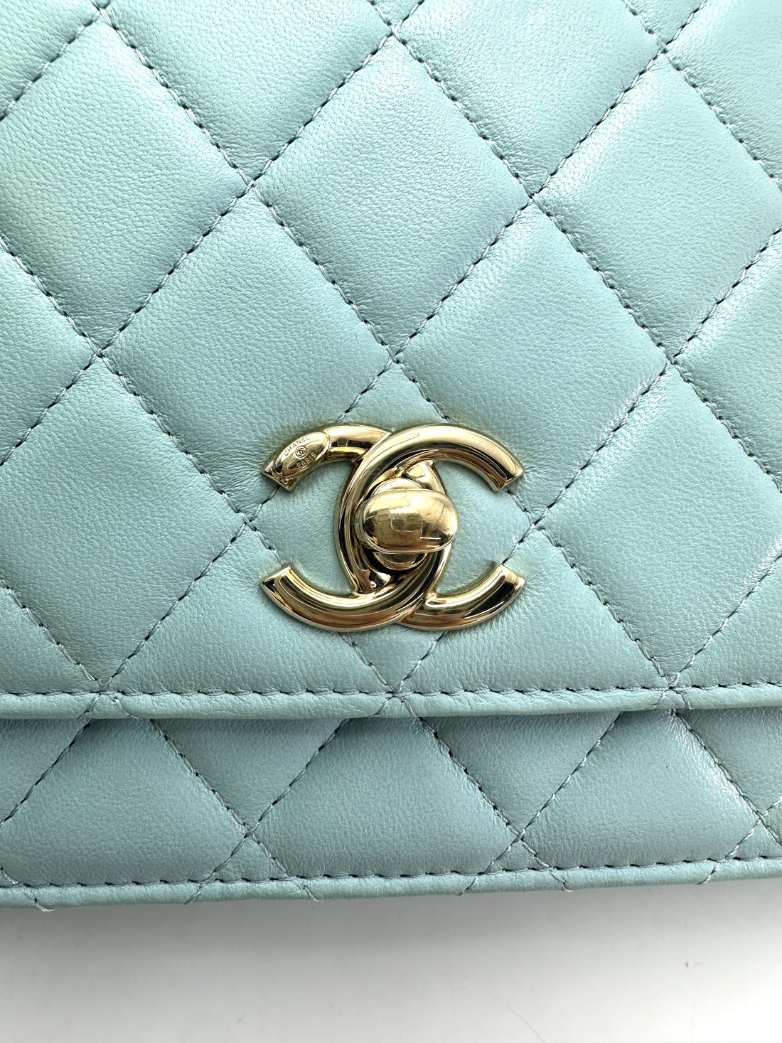 Chanel Trendy CC Blue Quilted Leather Wallet On Chain(29***10) CC1941
