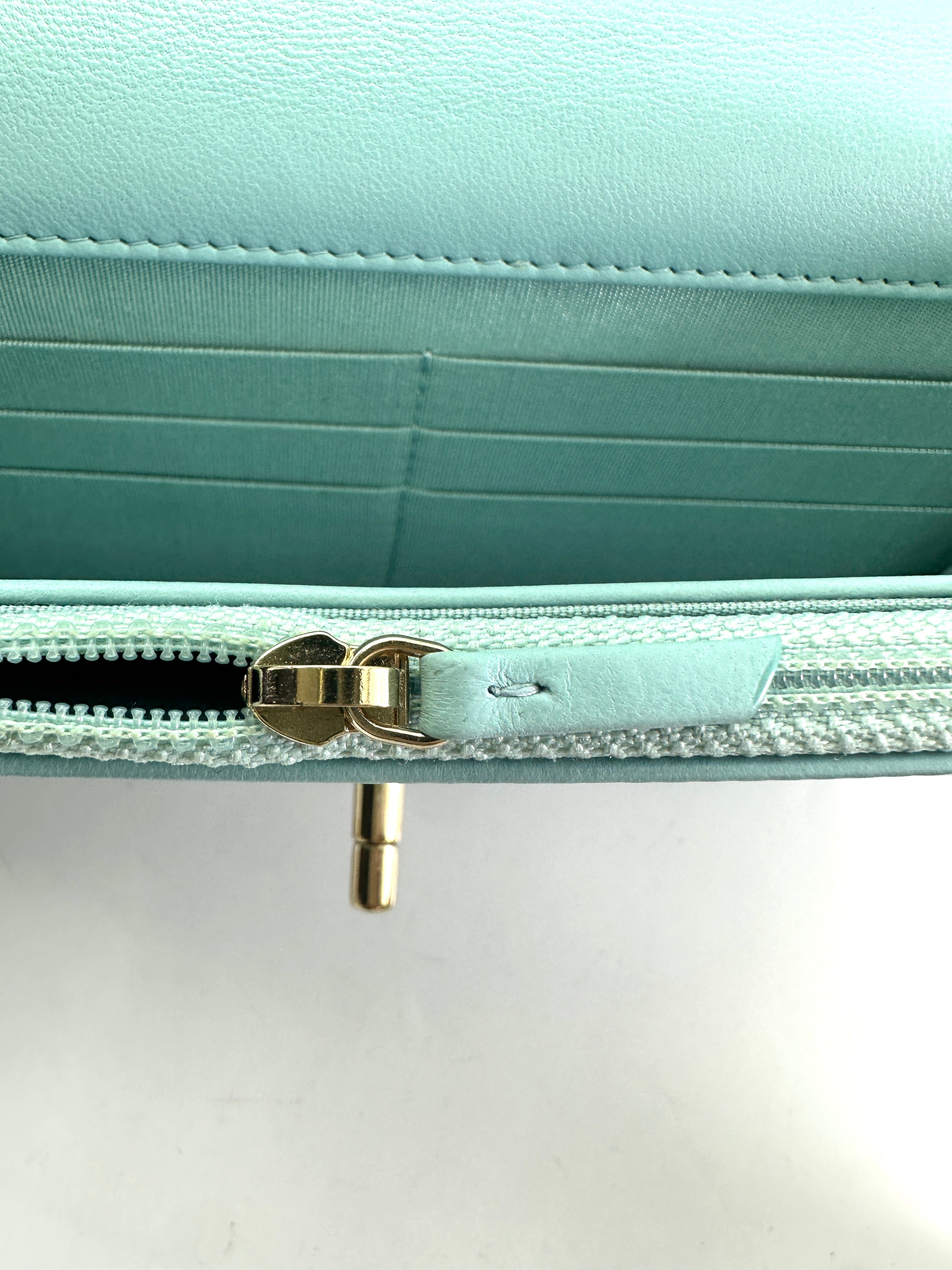 Chanel Trendy CC Blue Quilted Leather Wallet On Chain(29***10) CC1941