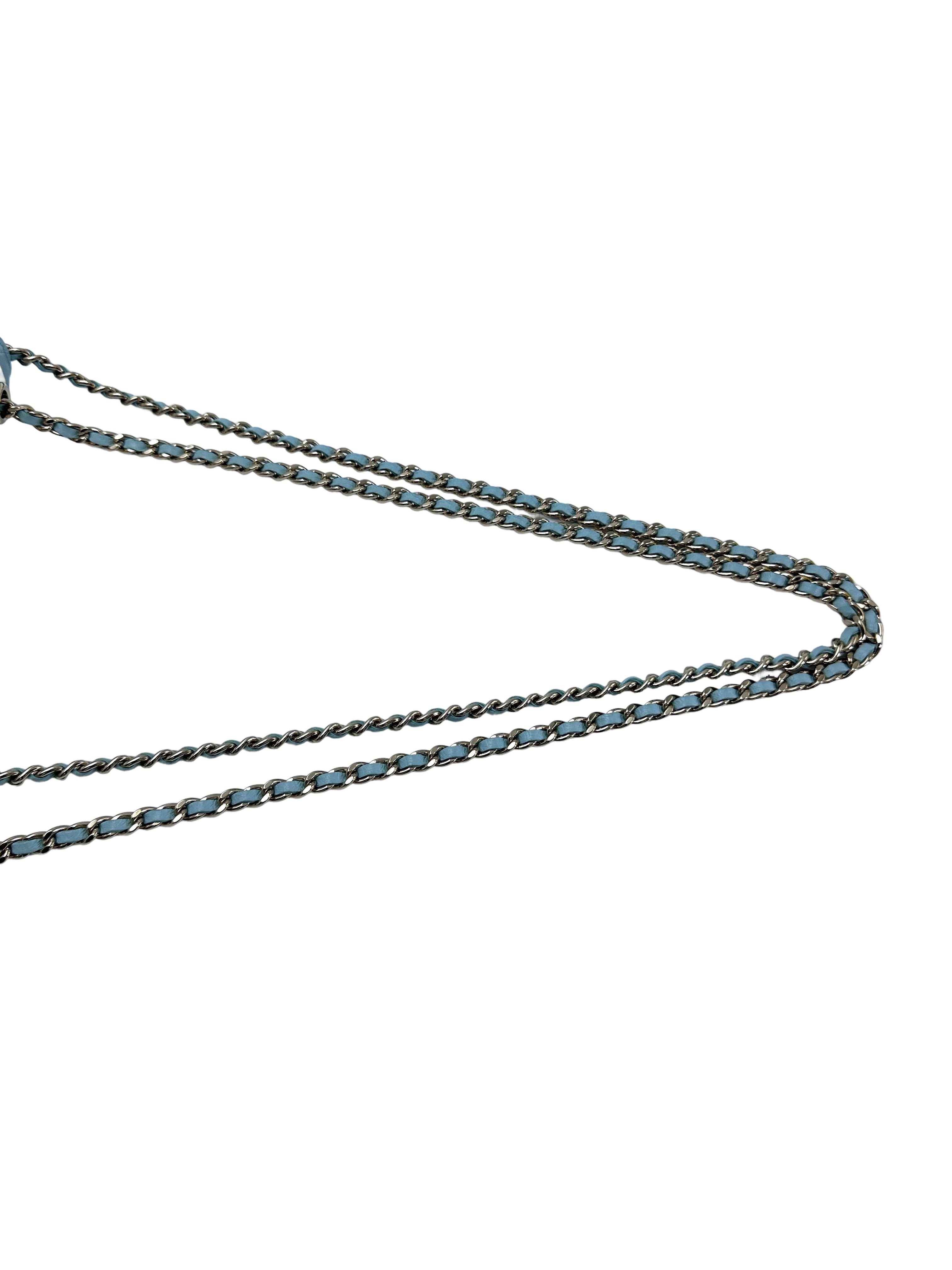 Chanel Trendy CC Blue Quilted Leather Wallet On Chain(29***10) CC1941