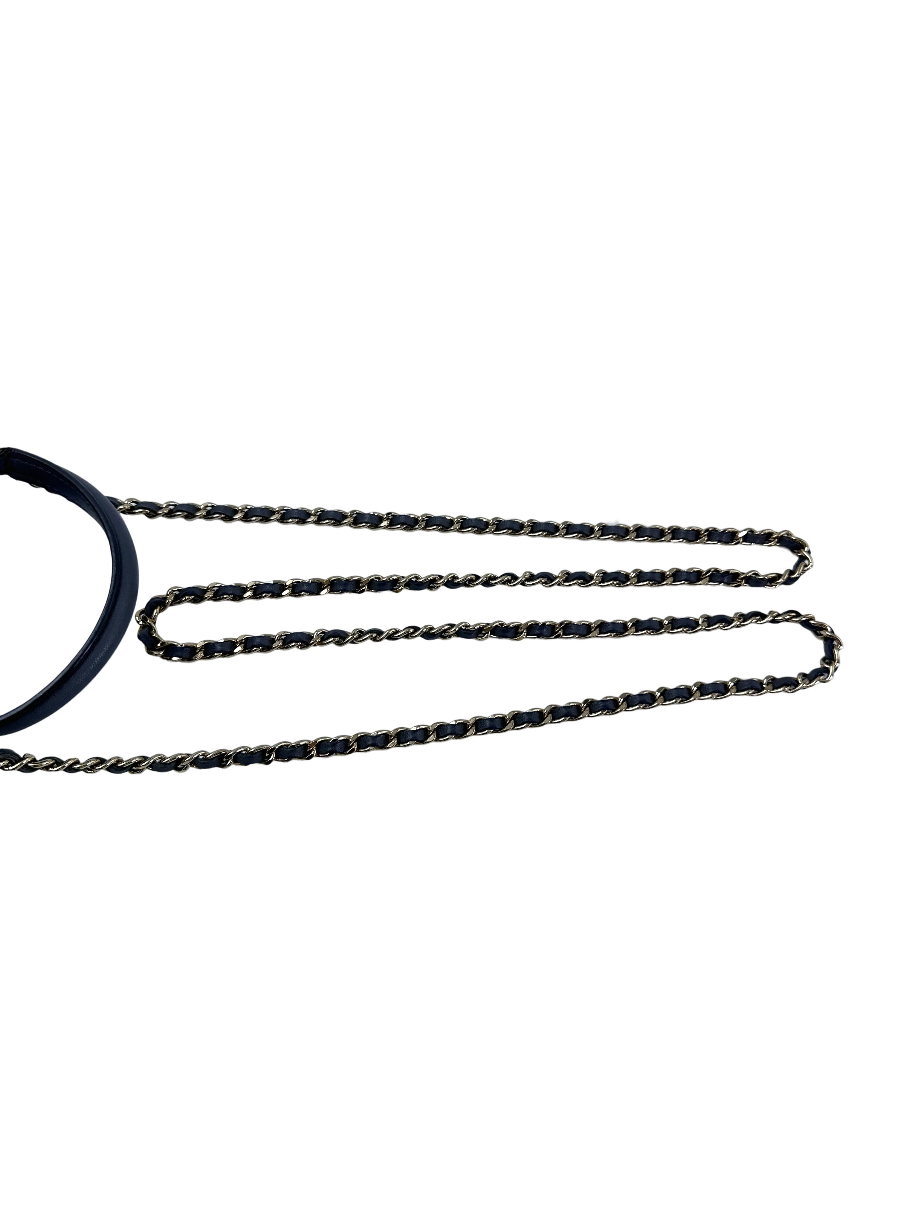 Chanel 22A Grey Quilted Leather Top Handle Vanity Case(PU***TK) CC1943