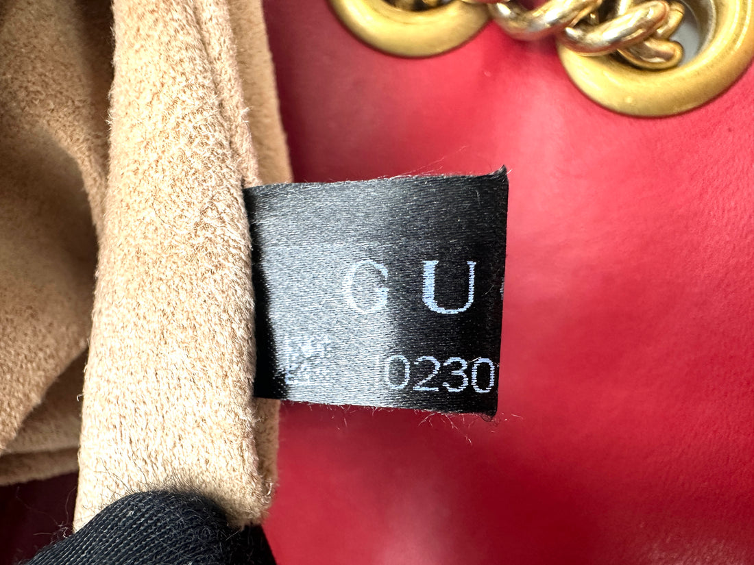 Gucci GG Marmont Red Matelasse Leather Shoulder Bag GG959