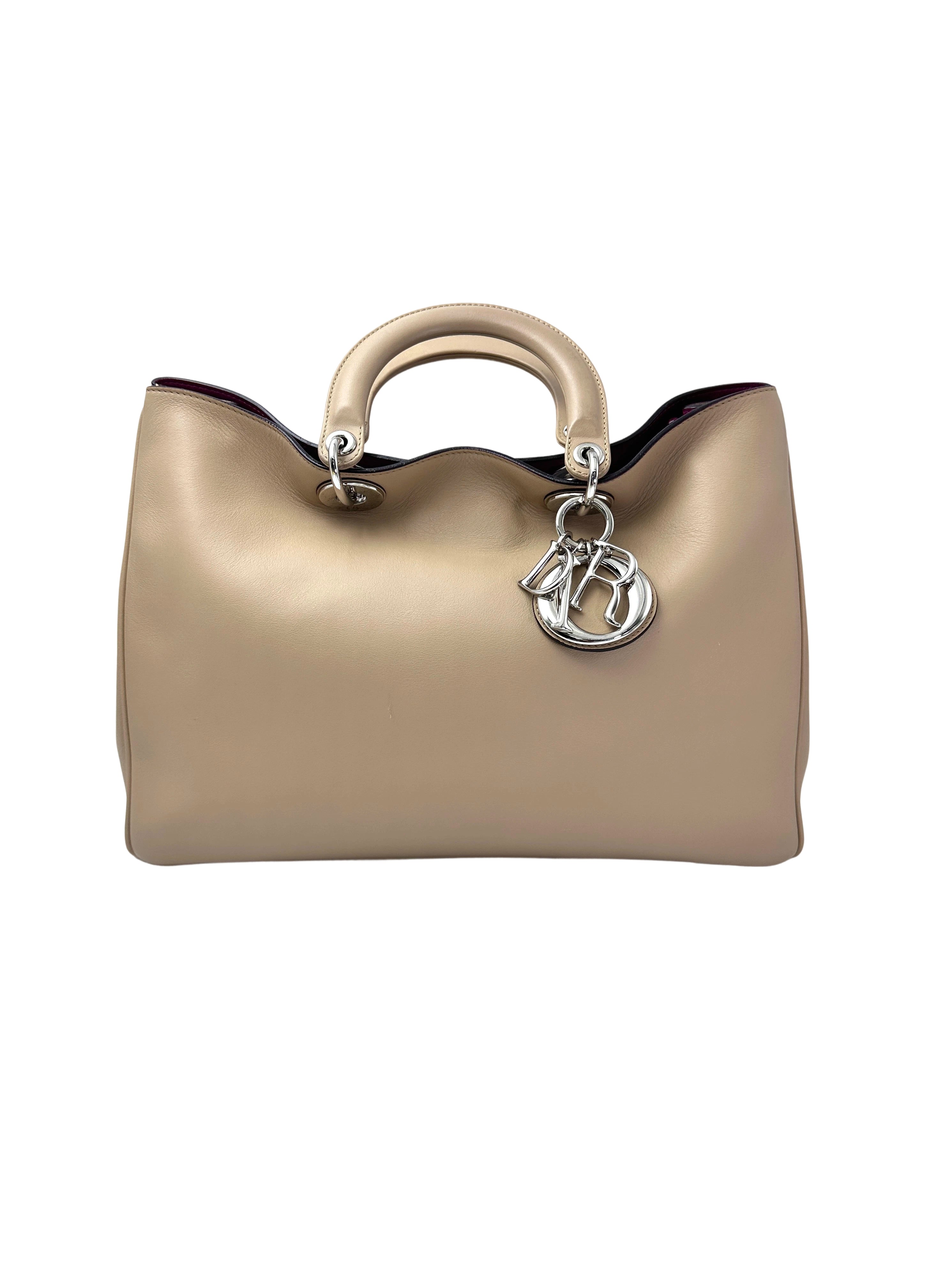Christian Dior Diorissimo Beige Leather Top Handle Bag DR727