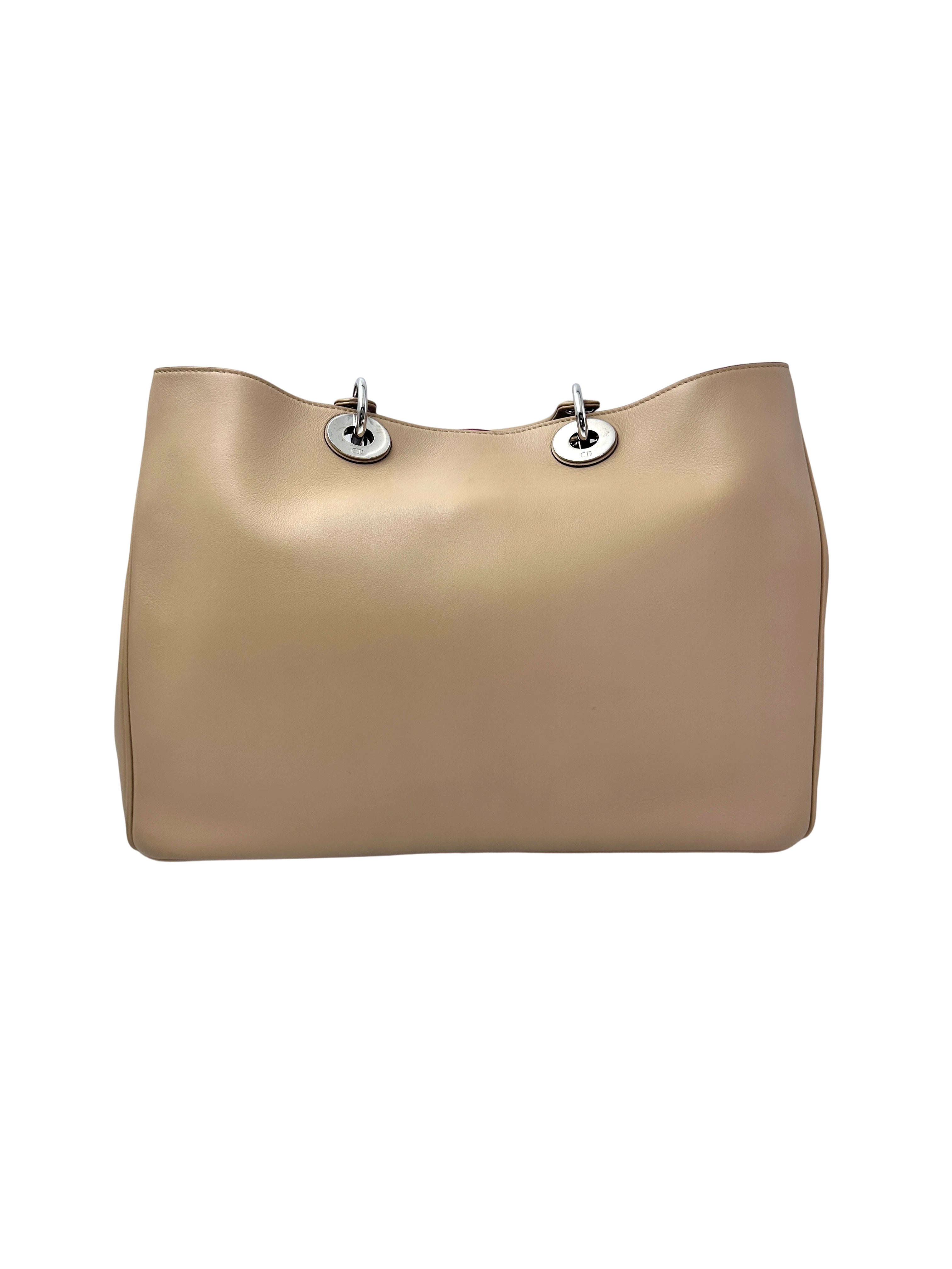 Christian Dior Diorissimo Beige Leather Top Handle Bag DR727