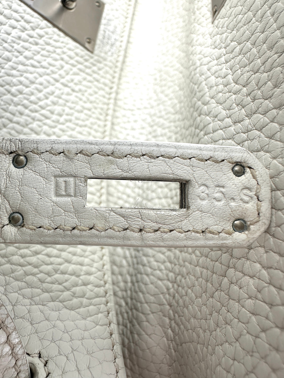 Hermes Kelly White Leather Handle Bag With Silver Buckle HR108