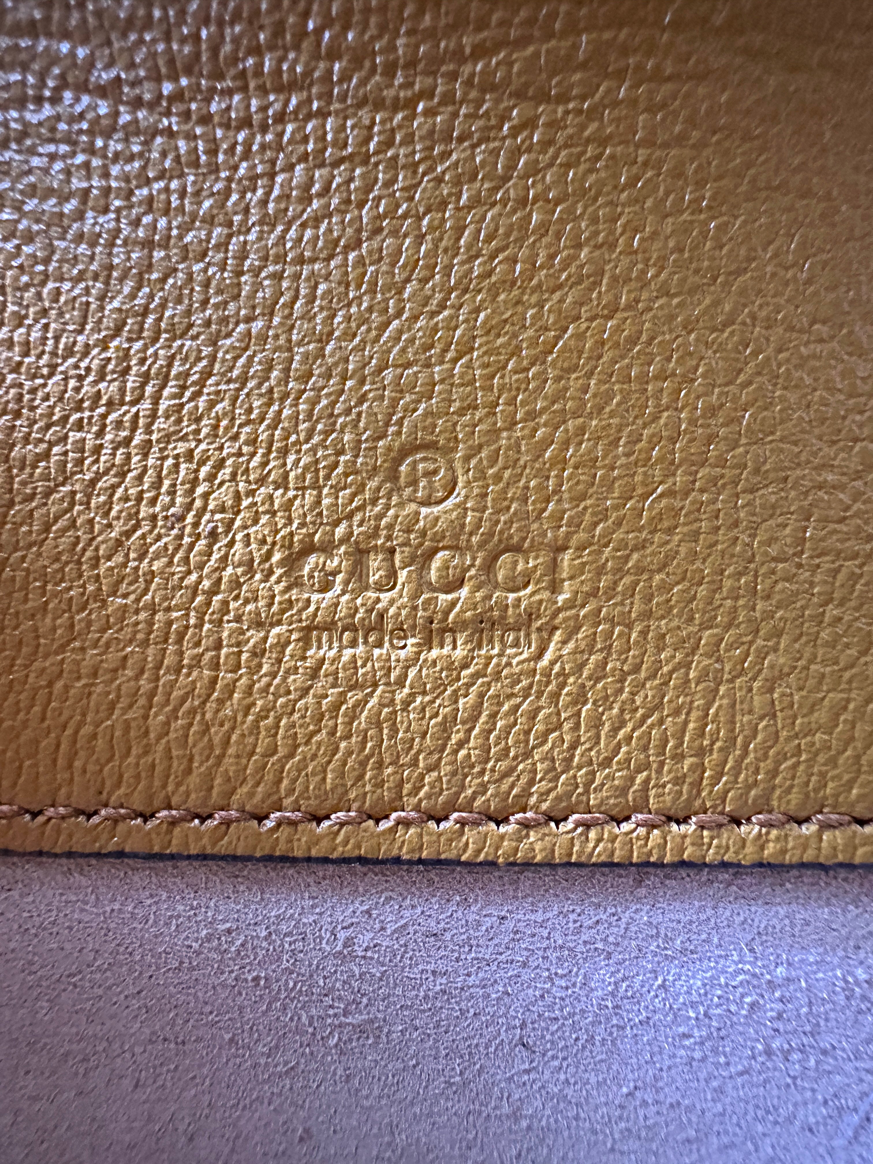Gucci Padlock GG Canvas & White Leather Top Handle Bag GG966