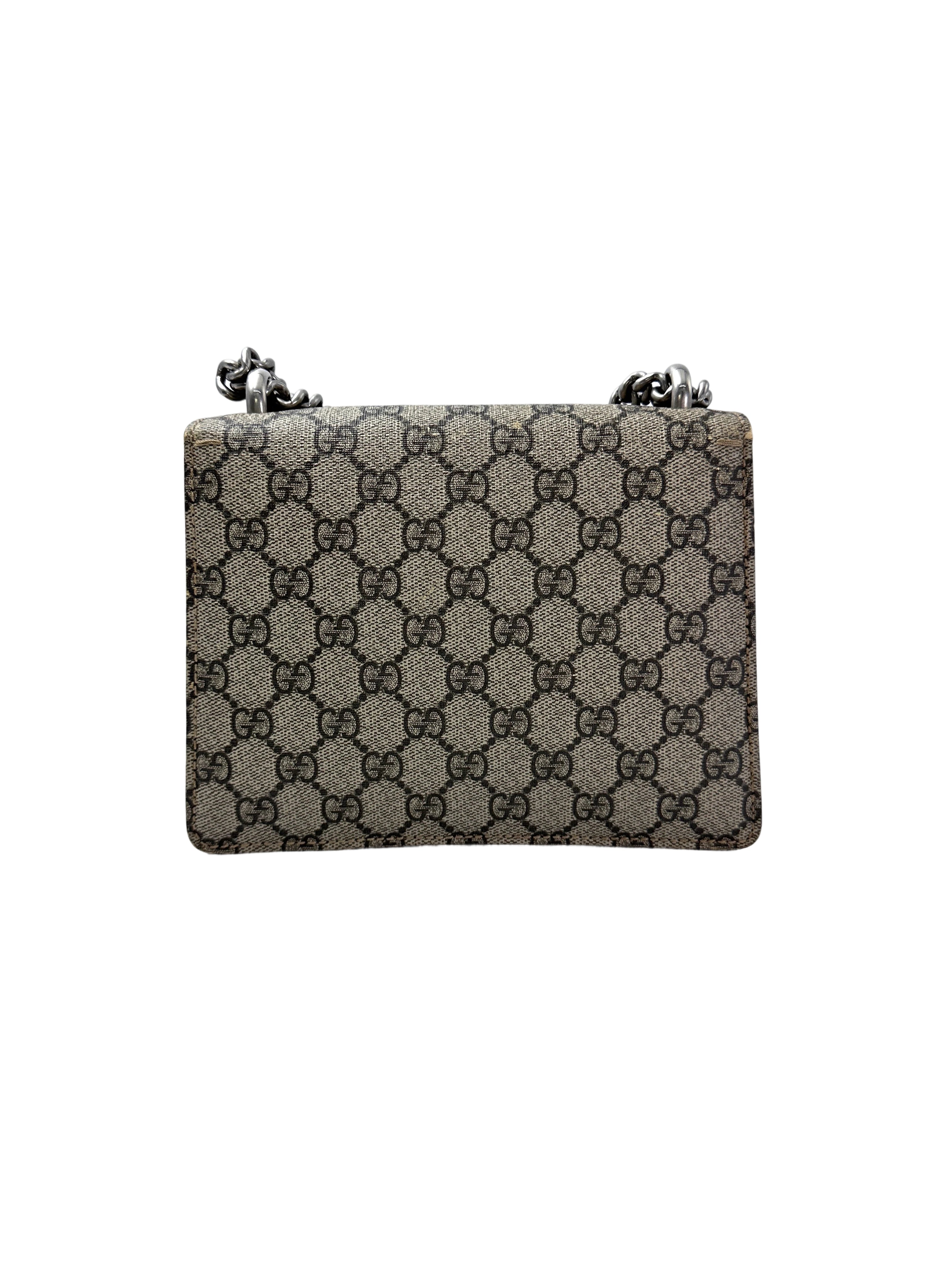 Gucci Dionysus GG Supreme Canvas Small Size Shoulder Bag With Red Trim GG967