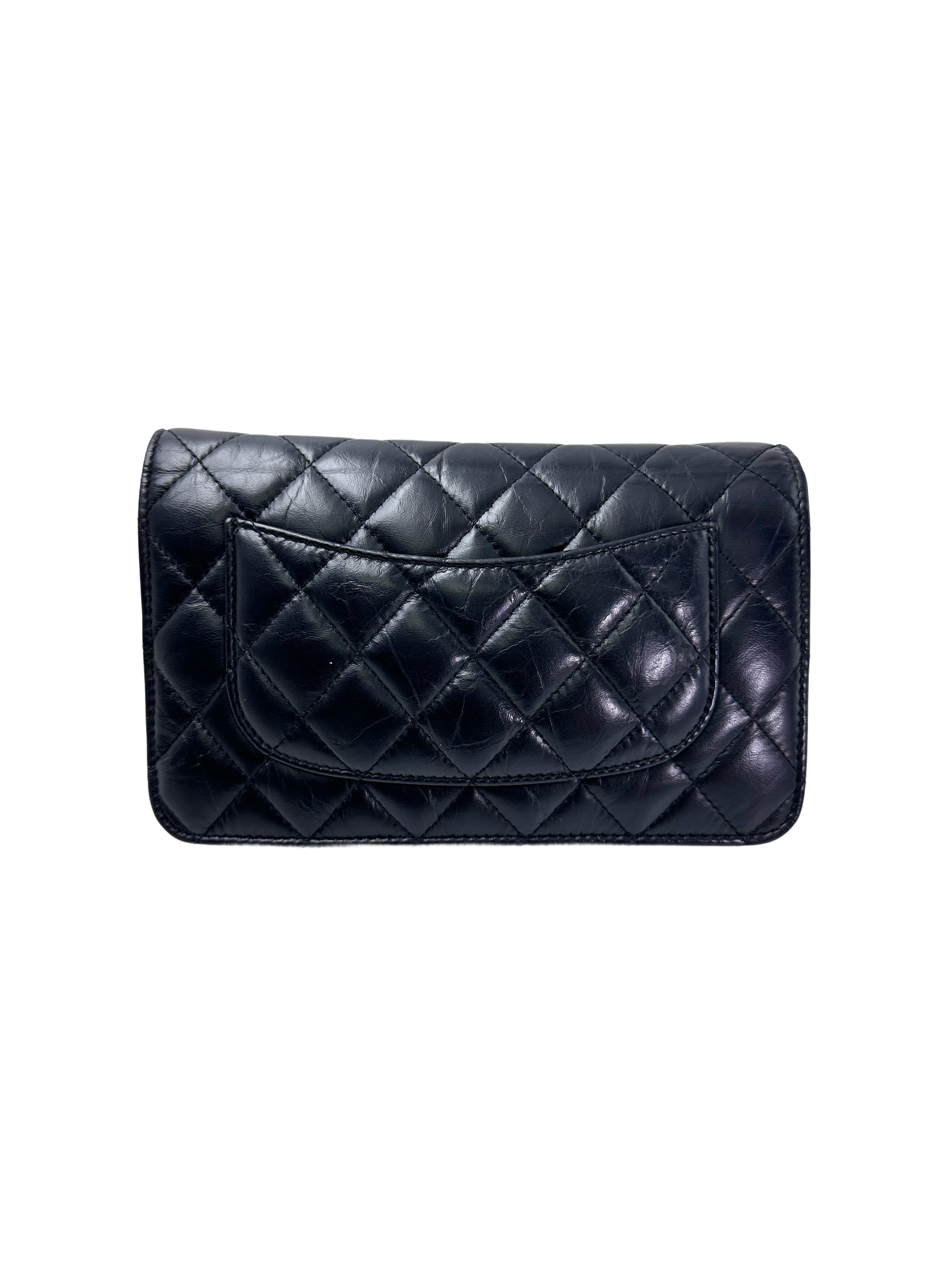 Chanel 2.55 Reissue Navy Quilted Leather Wallet On Chain(24***74) CC1946