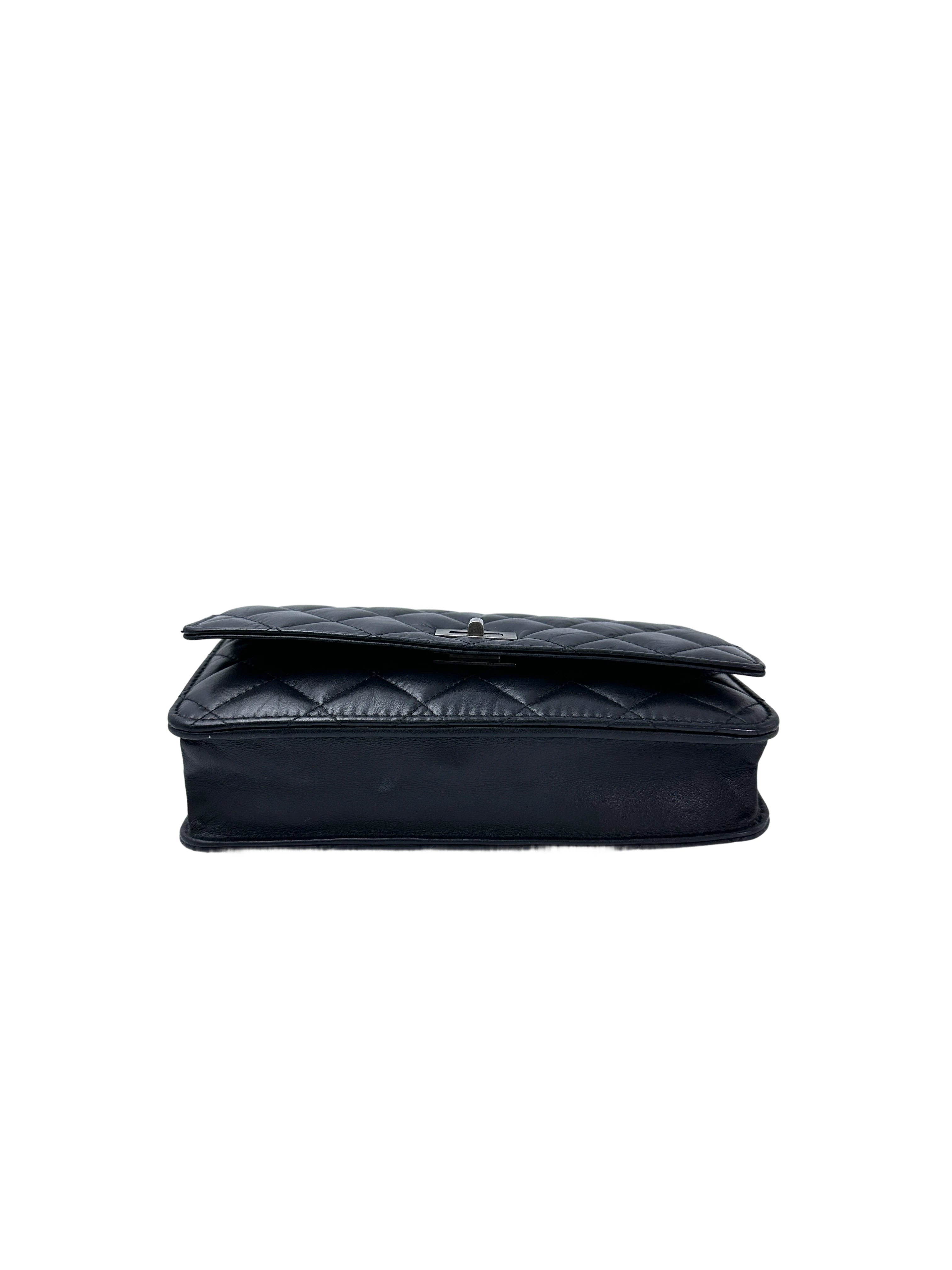 Chanel 2.55 Reissue Navy Quilted Leather Wallet On Chain(24***74) CC1946