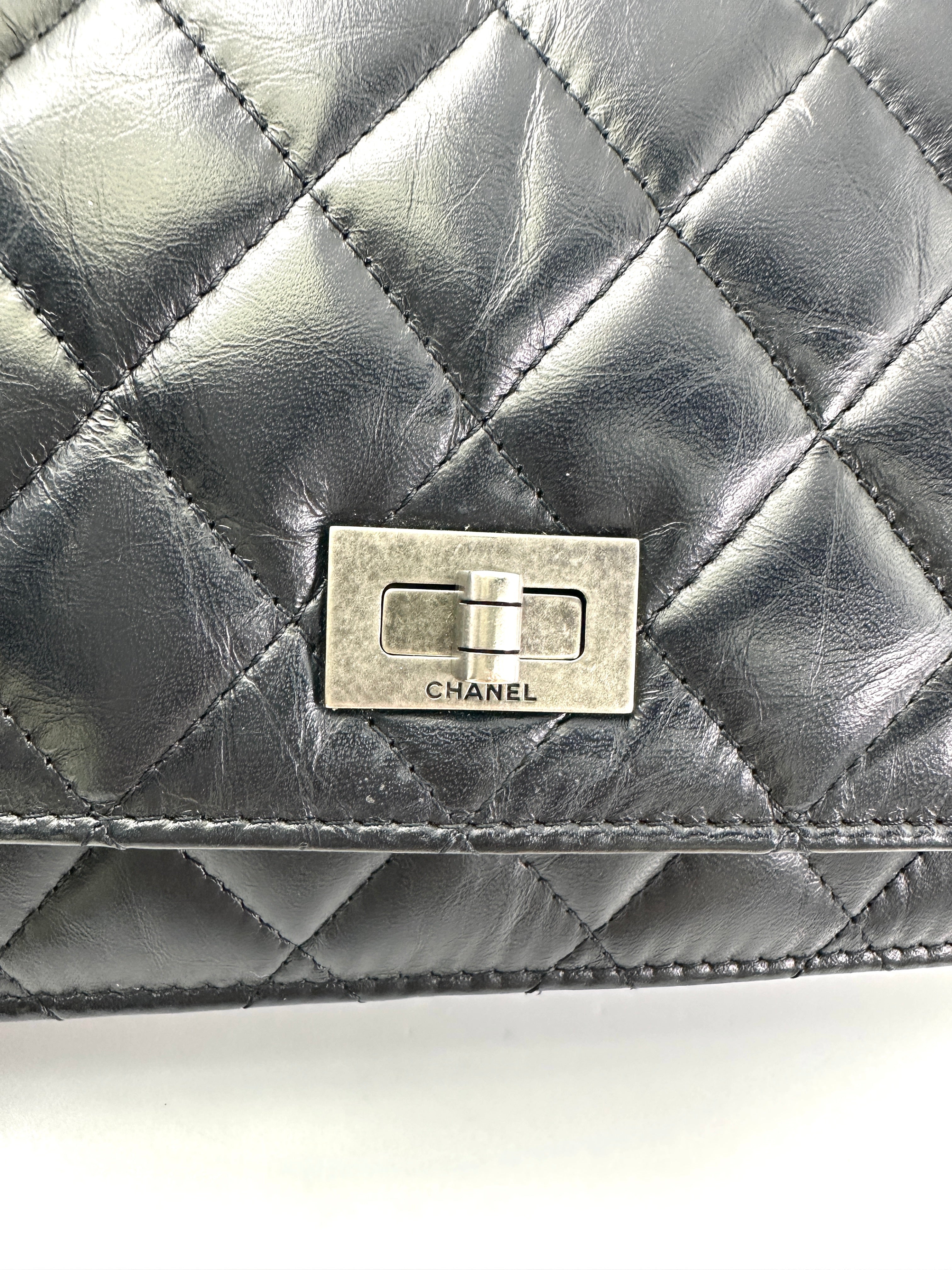 Chanel 2.55 Reissue Navy Quilted Leather Wallet On Chain(24***74) CC1946
