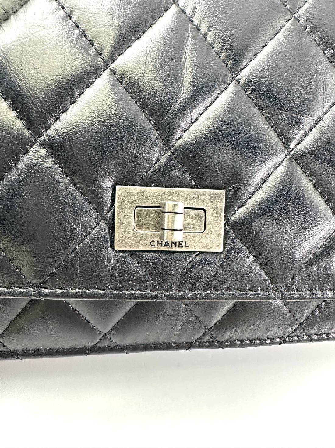 Chanel 2.55 Reissue Navy Quilted Leather Wallet On Chain(24***74) CC1946
