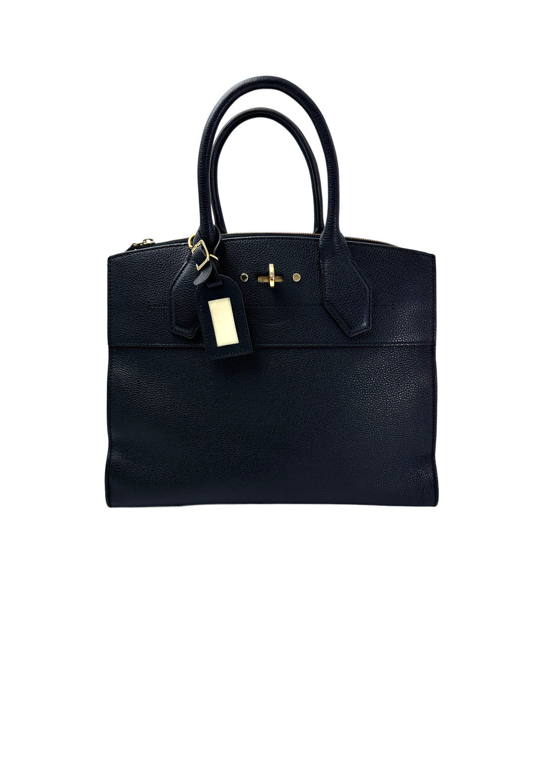 Louis Vuitton City Steamer Black Grained Leather Handle Bag LV2714