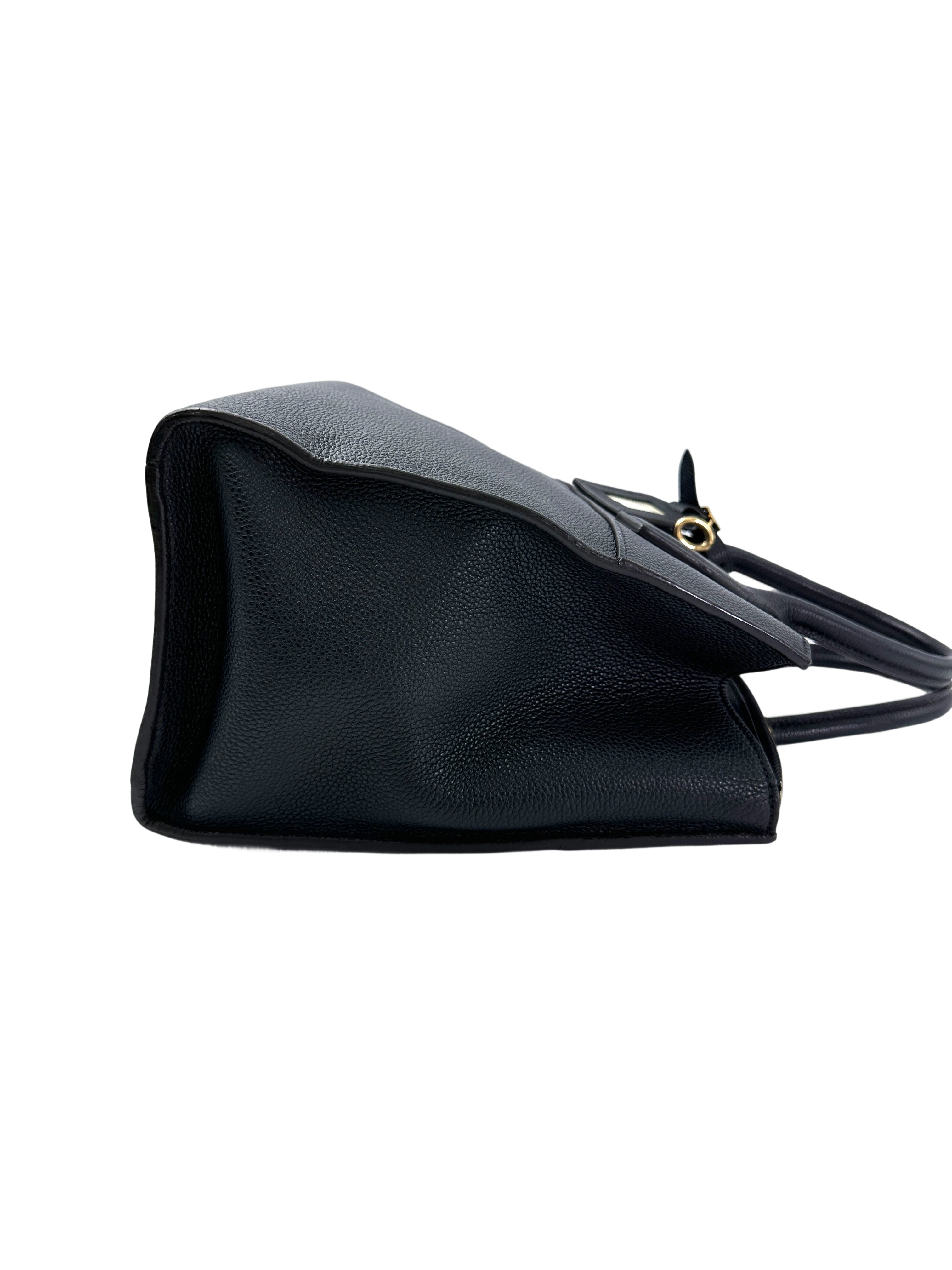 Louis Vuitton City Steamer Black Grained Leather Handle Bag LV2714