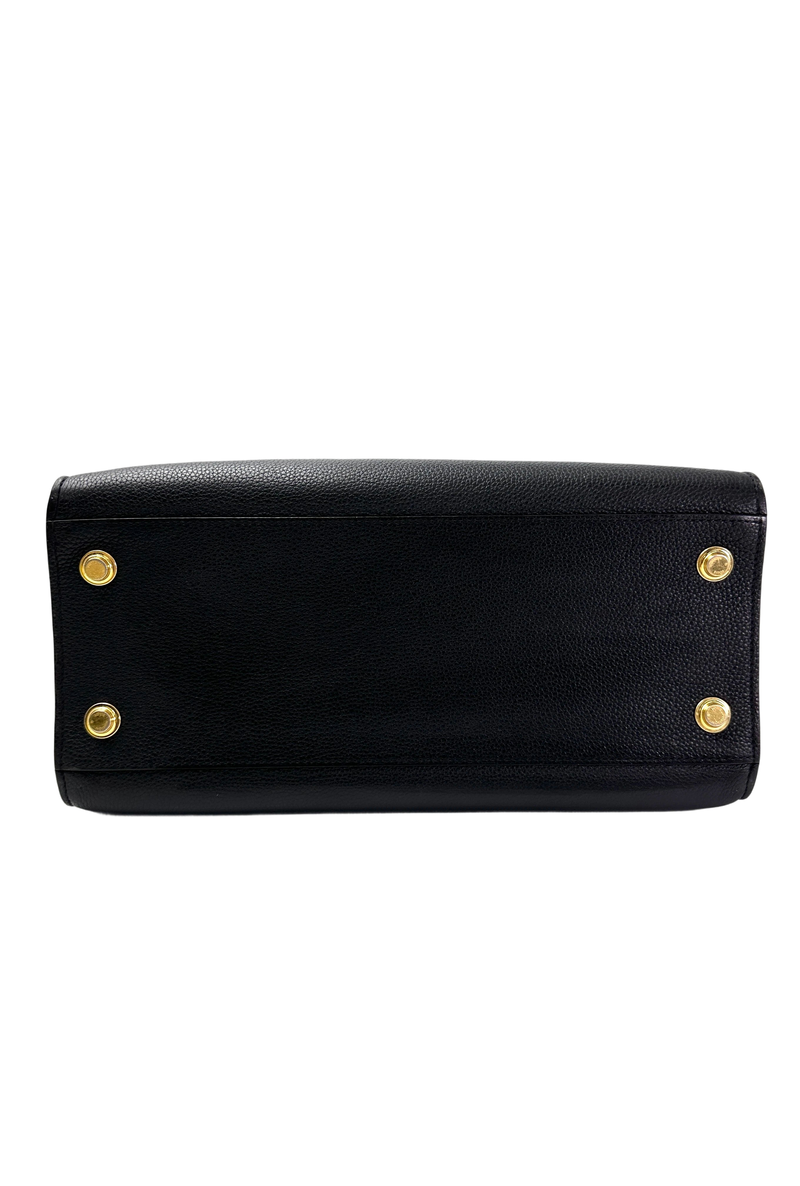 Louis Vuitton City Steamer Black Grained Leather Handle Bag LV2714